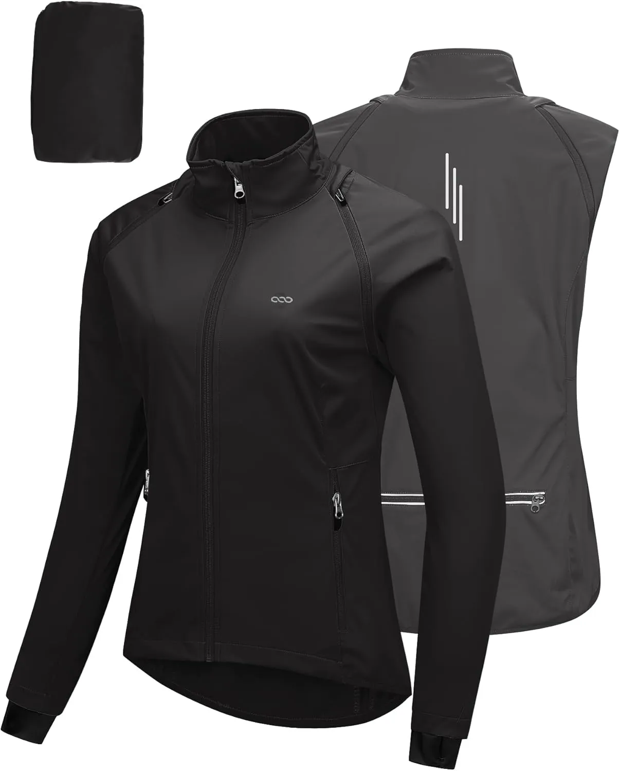 33,000ft Fahrradjacke Damen Wasserdicht Atmungsaktiv Sommer UV-Schutz Leicht Fahrradweste mit Abnehmbaren Ärmeln Fahrra…
