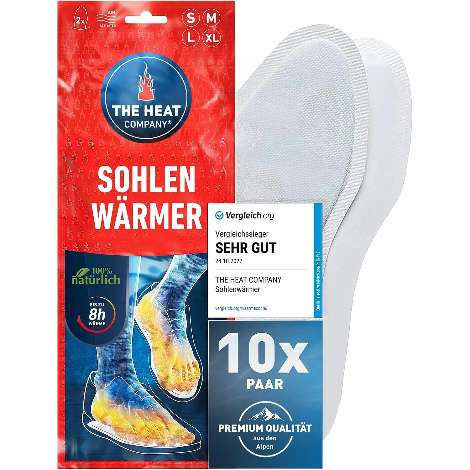 THE HEAT COMPANY Sohlenwärmer - EXTRA WARM - 8h warme Füße - Wärmesohlen