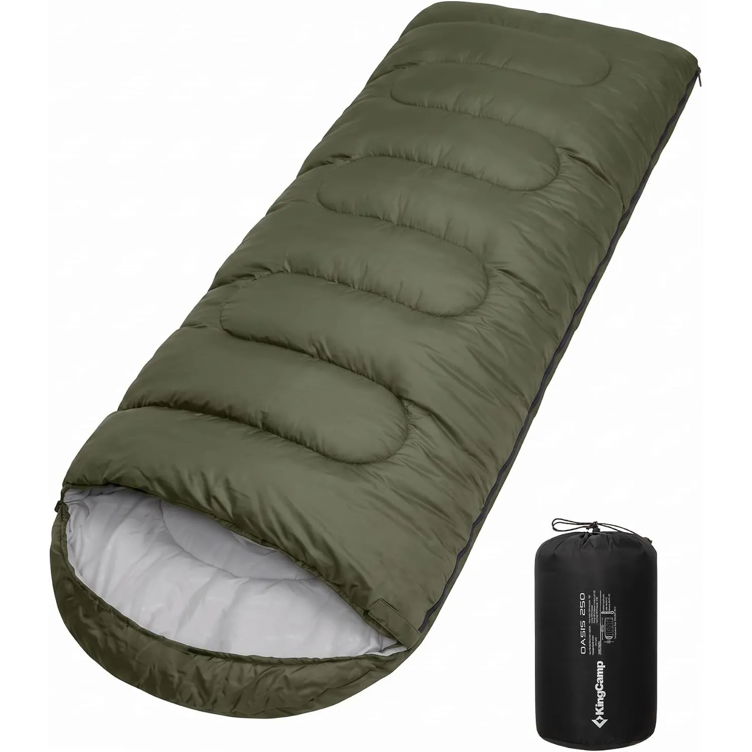 KingCamp Camping Sommerschlafsack für Kinder & Erwachsene leicht & kompakt | Deckenschlafsack koppelbar zum Doppelschla…