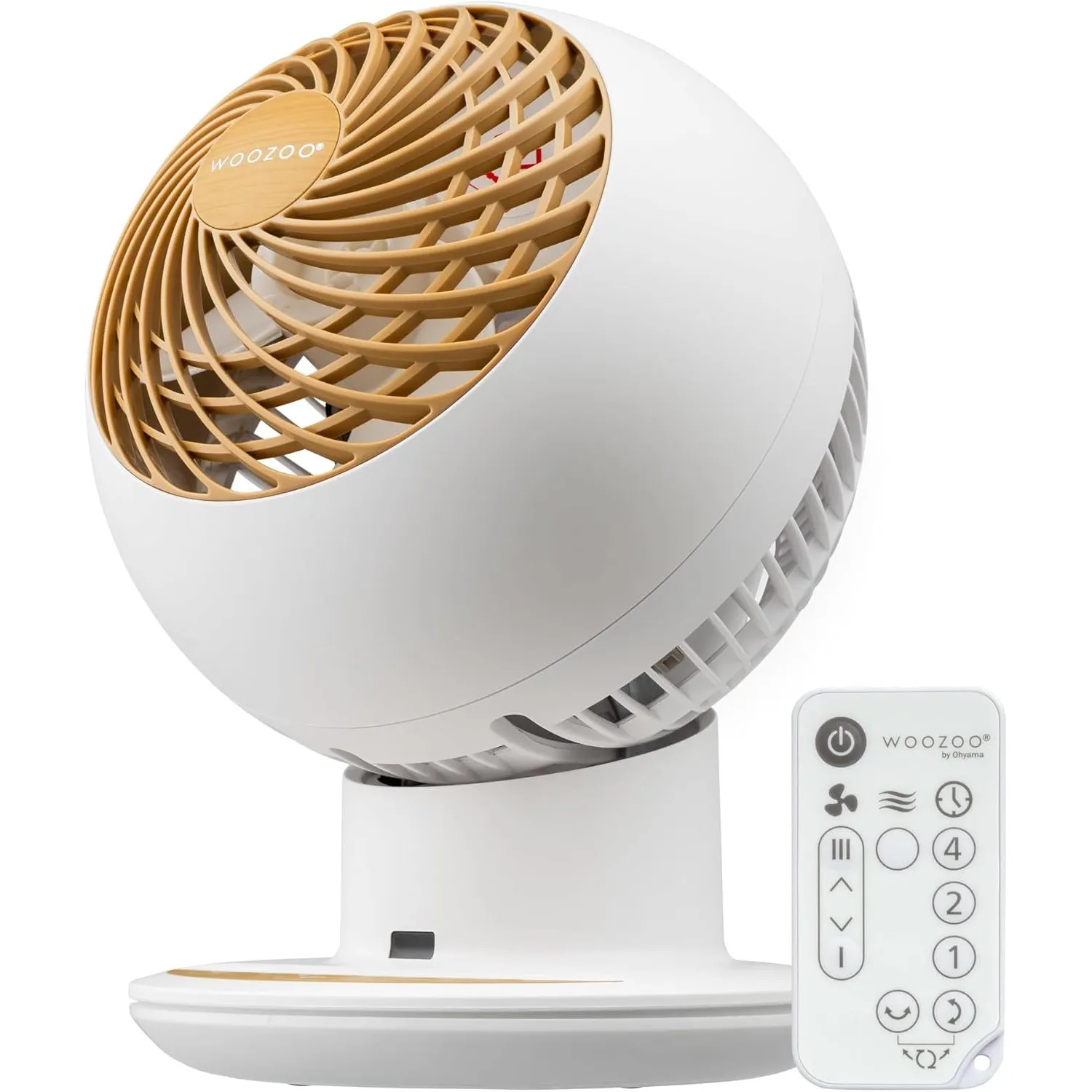 Iris Ohyama Woozoo Tischventilator, Raum bis 30m², Multidirektionale Oszillation, Fernbedienung, Leise 30dB, Tragbar, 5…