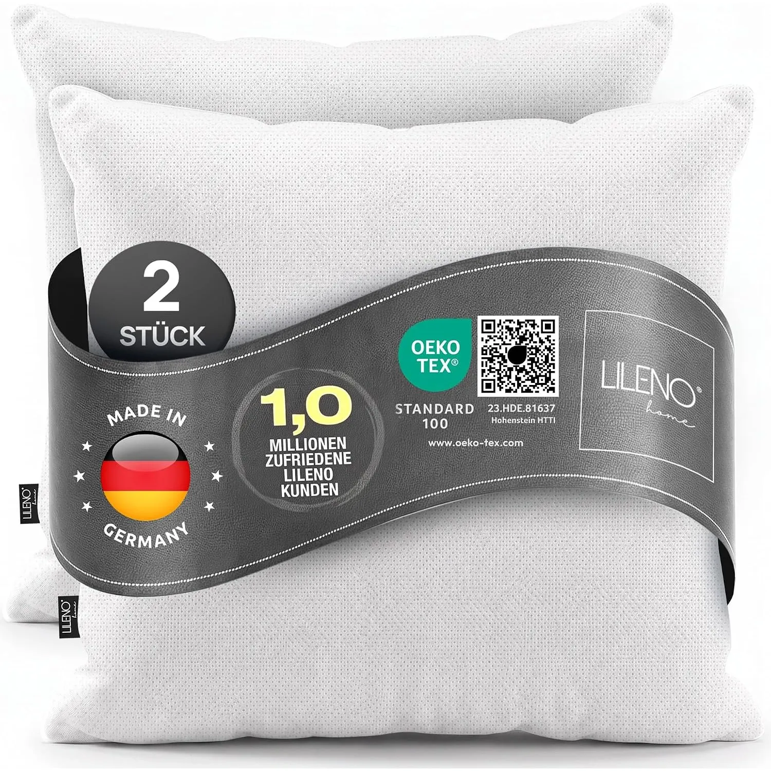 LILENO HOME 2er Set Kissenfüllung 40x40 cm - 40°C waschbares Innenkissen