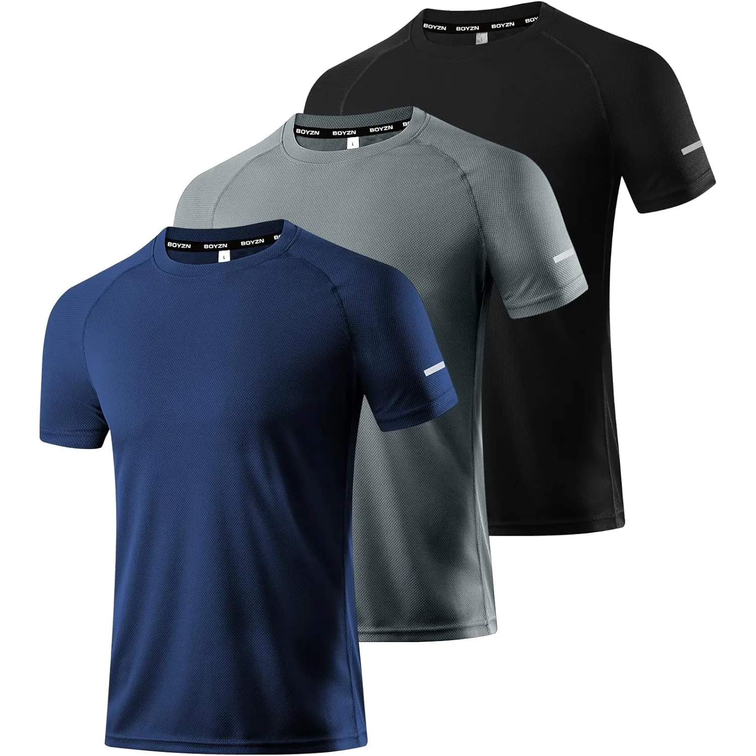 Boyzn 1, 3, 5 or 7er Pack Sport Tshirts Herren Kurzarm T-Shirts Funktionsshirt Laufshirt Schnelltrocknend Atmungsaktive…