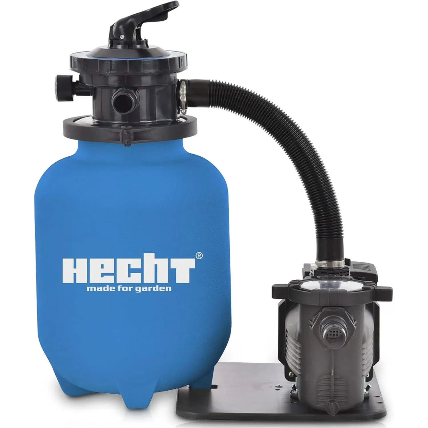 HECHT Sandfilter Sandfilteranlagen 11.000 Liter – Poolfilteranlage Sandfilterpumpe Reinigungspumpe für Gartenpool – San…
