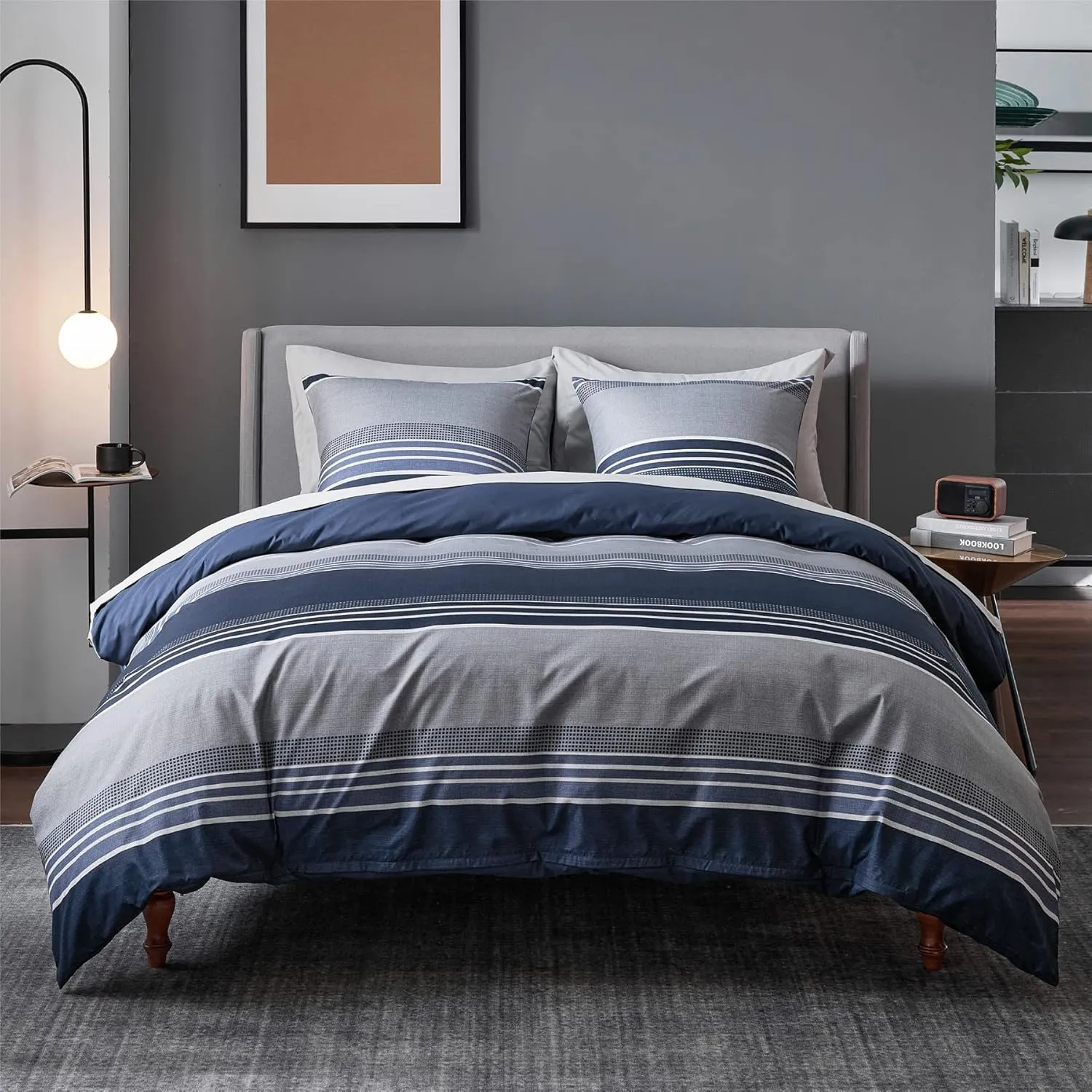 BEDSURE Bettwäsche 135x200 2teilig Bettbezug - Bettwäsche-Sets Blau 135 x 200 cm mit Kissenbezug 80x80 cm, ÖKO-TEX Wend…