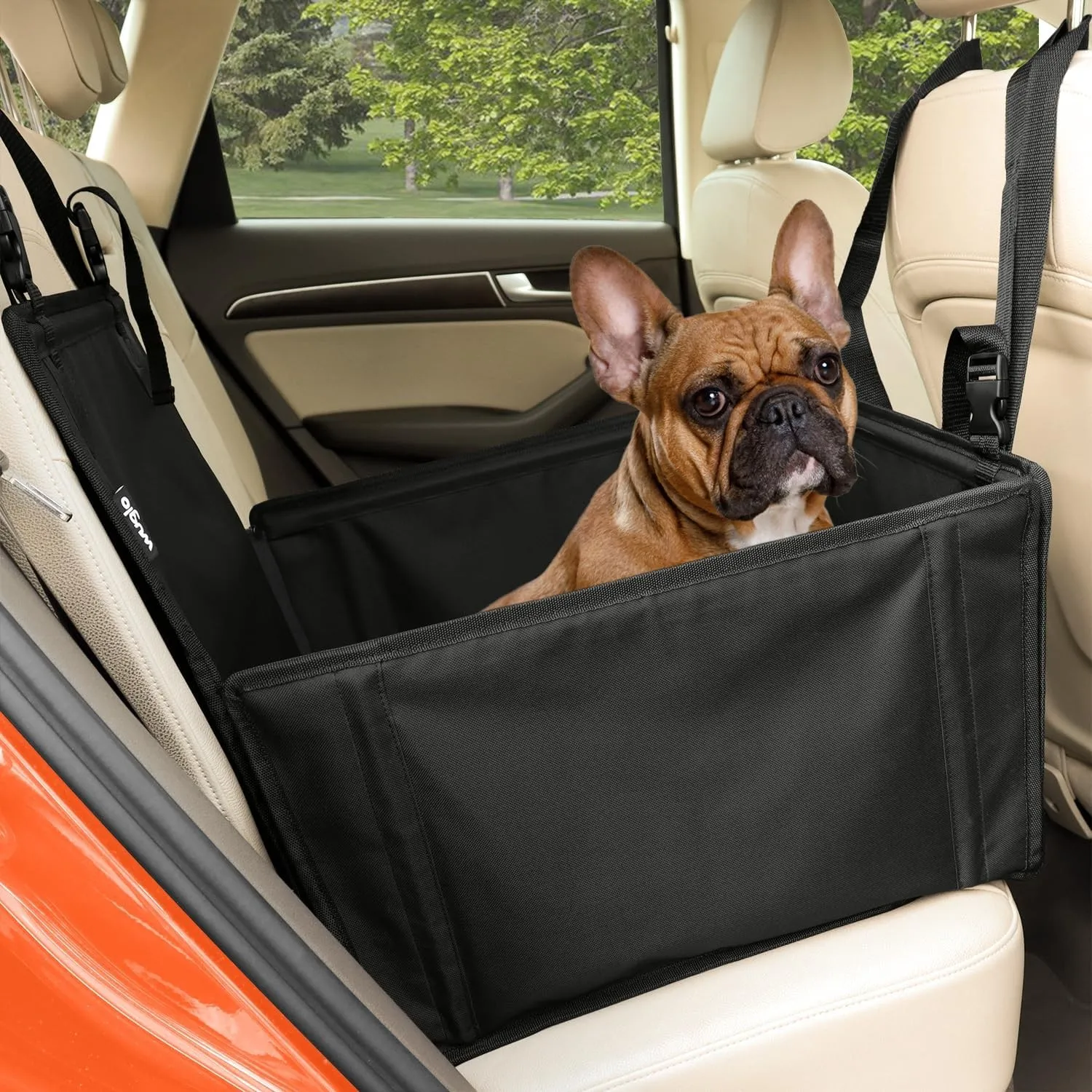 WUGLO Hunde Autositz Rückbank Extra Stabil für kleine Hunde bis 12 kg