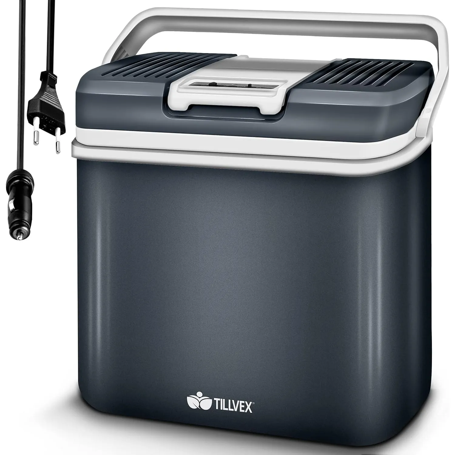 tillvex® Kühlbox elektrisch 24L | zum Kühlen und Warmhalten | 12 V & 230 V