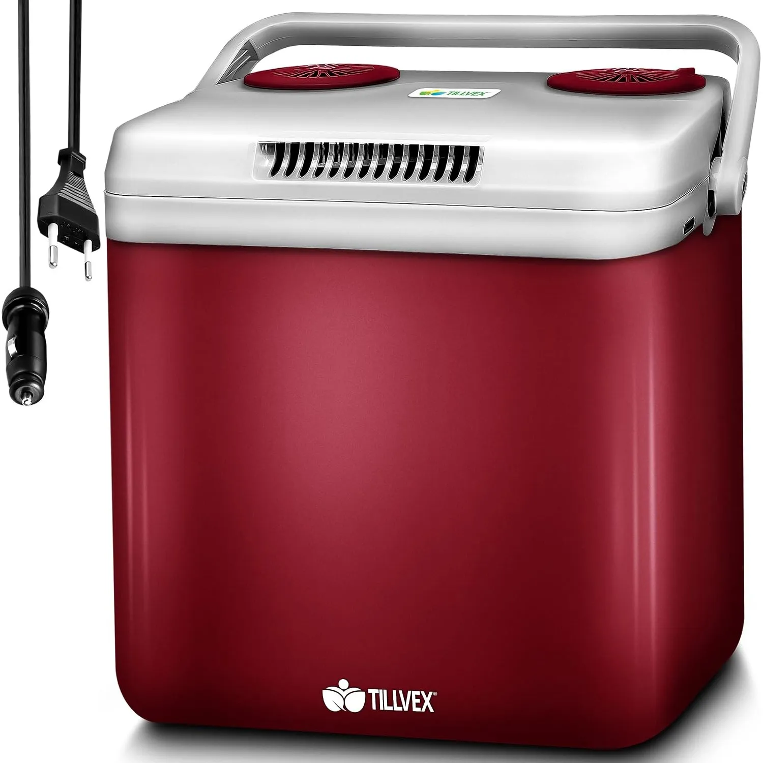tillvex® Kühlbox elektrisch 32L | zum Kühlen und Warmhalten | 12 V & 230 V | Elektrische Kühlbox mit ECO & MAX Modus | …