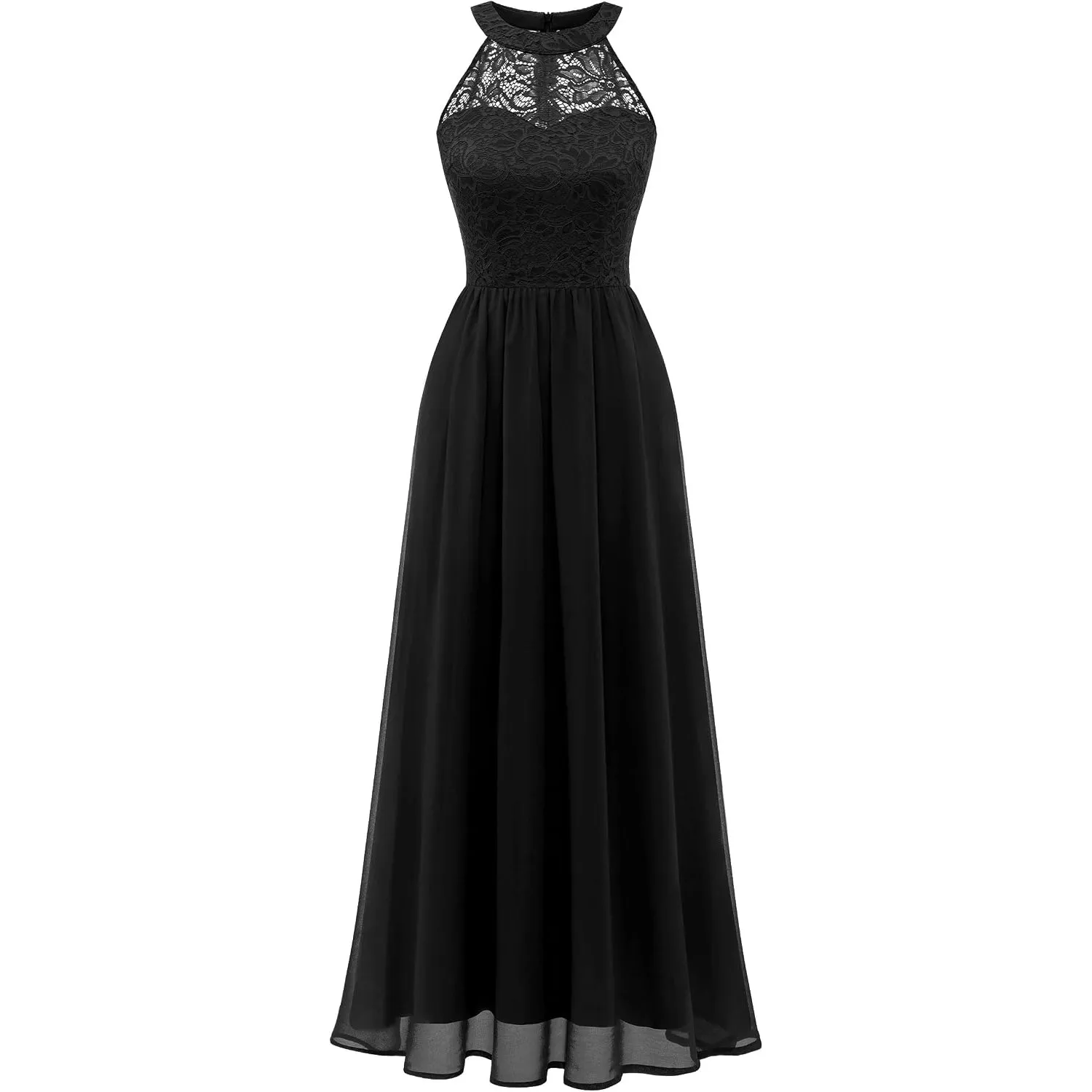 Wedtrend Abendkleid Damen Lang Neckholder Kleid Damen Ballkleider Elegant für Hochzeit Chiffon Brautjungfernkleider