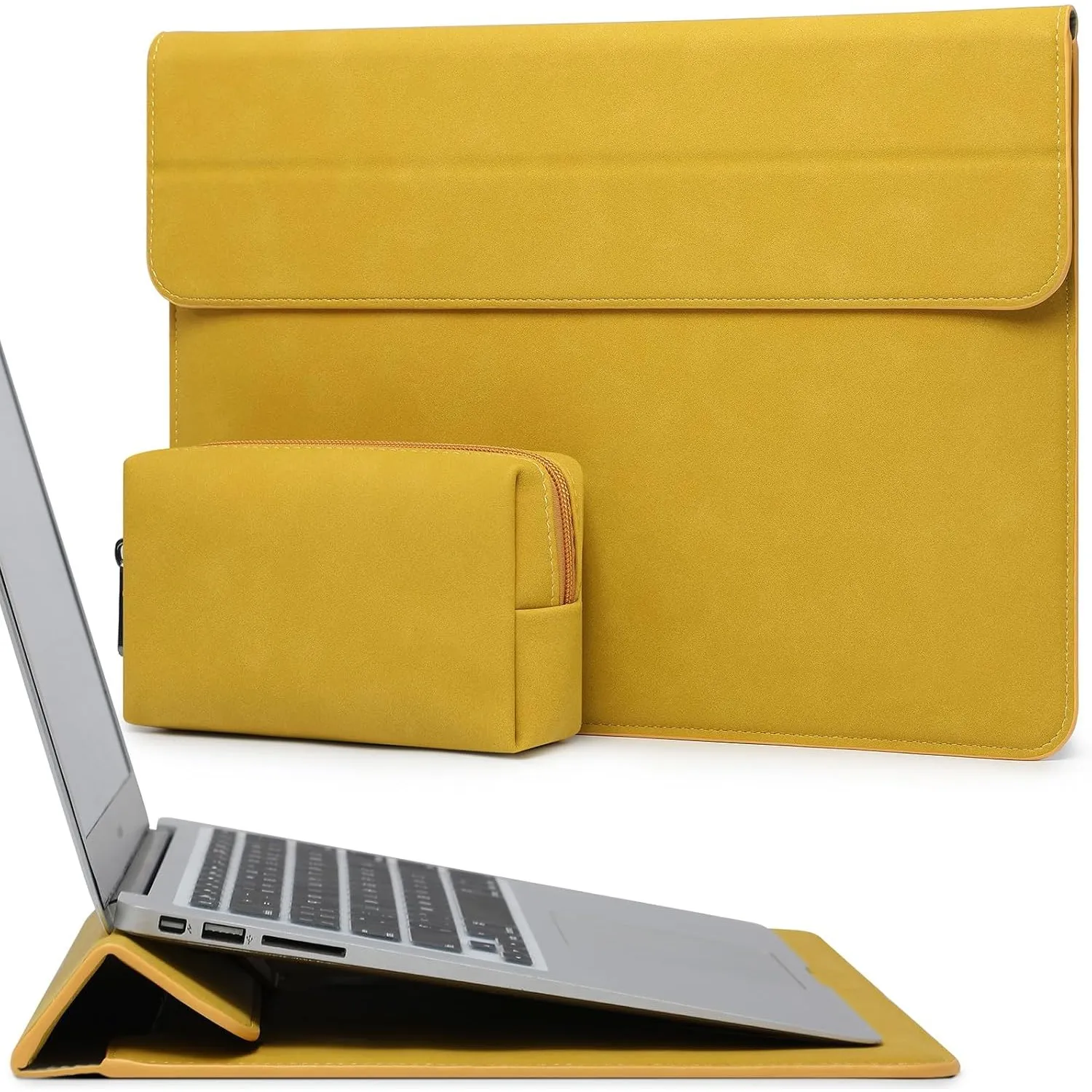 HYZUO 13 Zoll Laptoptasche mit Ständer für MacBook Air, Olivgelb | für MacBook Air 13 M5-M1, 2026 13" MacBook Neo, 2026…