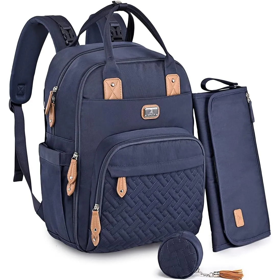 Dikaslon Wickeltasche Rucksack Großer Wickelrucksack mit Multifunktions-Babytaschen und mobiler Wickelauflage - Schnull…