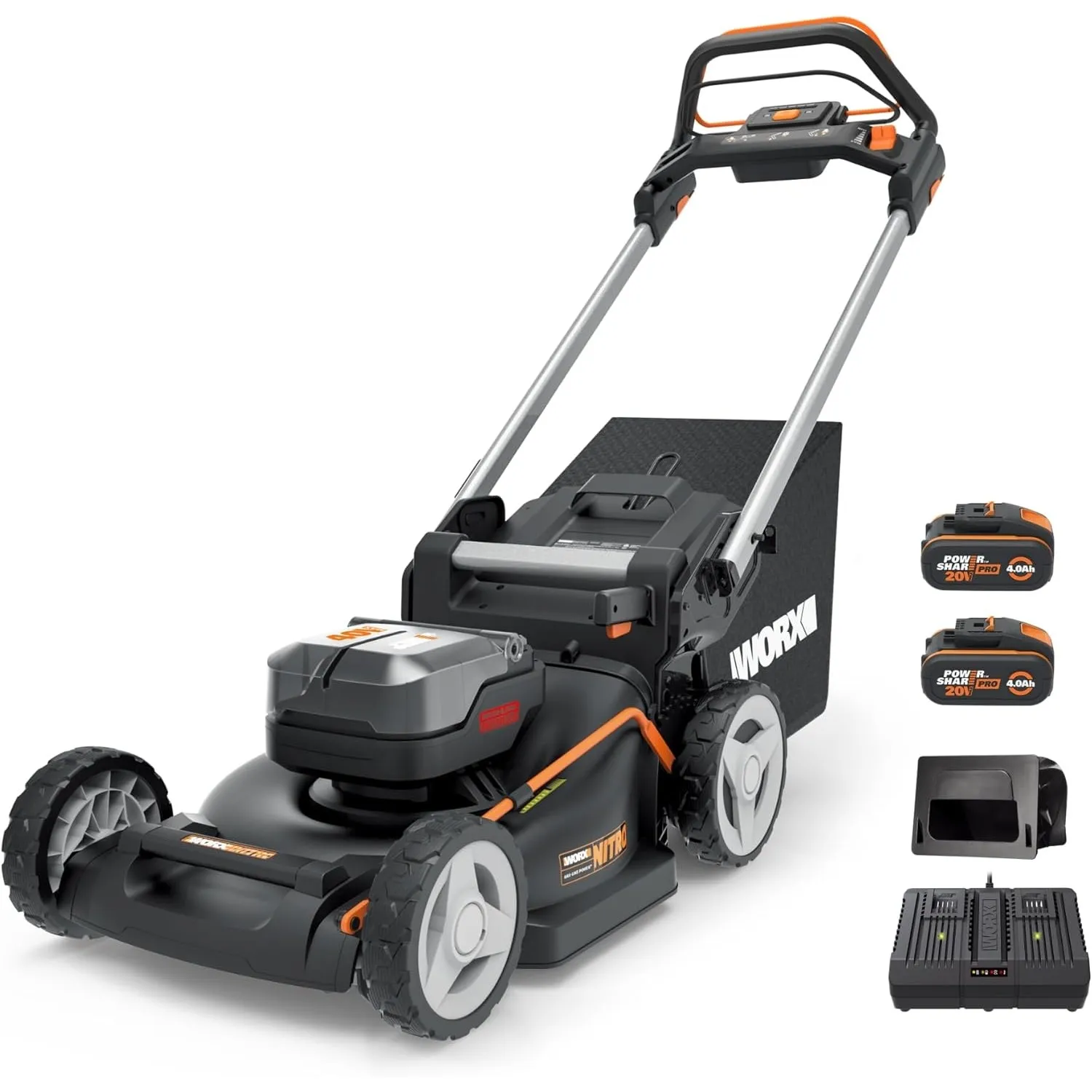 WORX WG749E Akku Rasenmäher 40V (2x20V), 46cm Schnittbreite