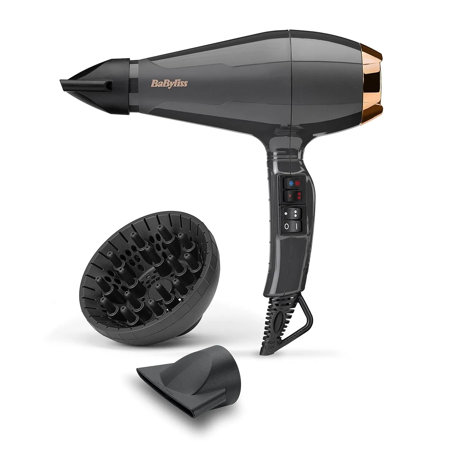 BaByliss Italian Air Pro Föhn mit Diffusor – Hergestellt in Italien, 2200W Hochleistungs-Haarföhn, Ionen Anti-Frizz-Tec…