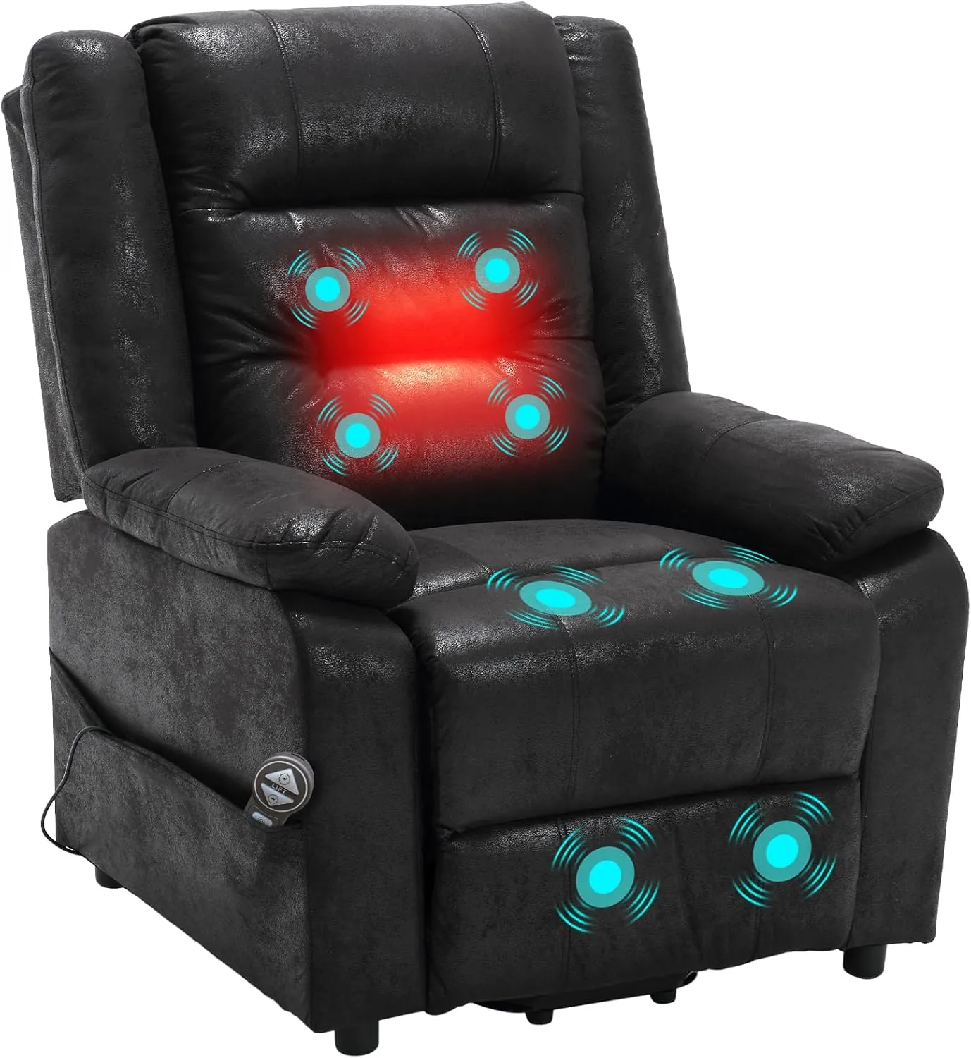 Elektrischer Fernsehsessel mit aufstehhilfe, Relaxsessel Massagesessel mit Wärmefunktion, Liegefunktion, Fernbedienung …