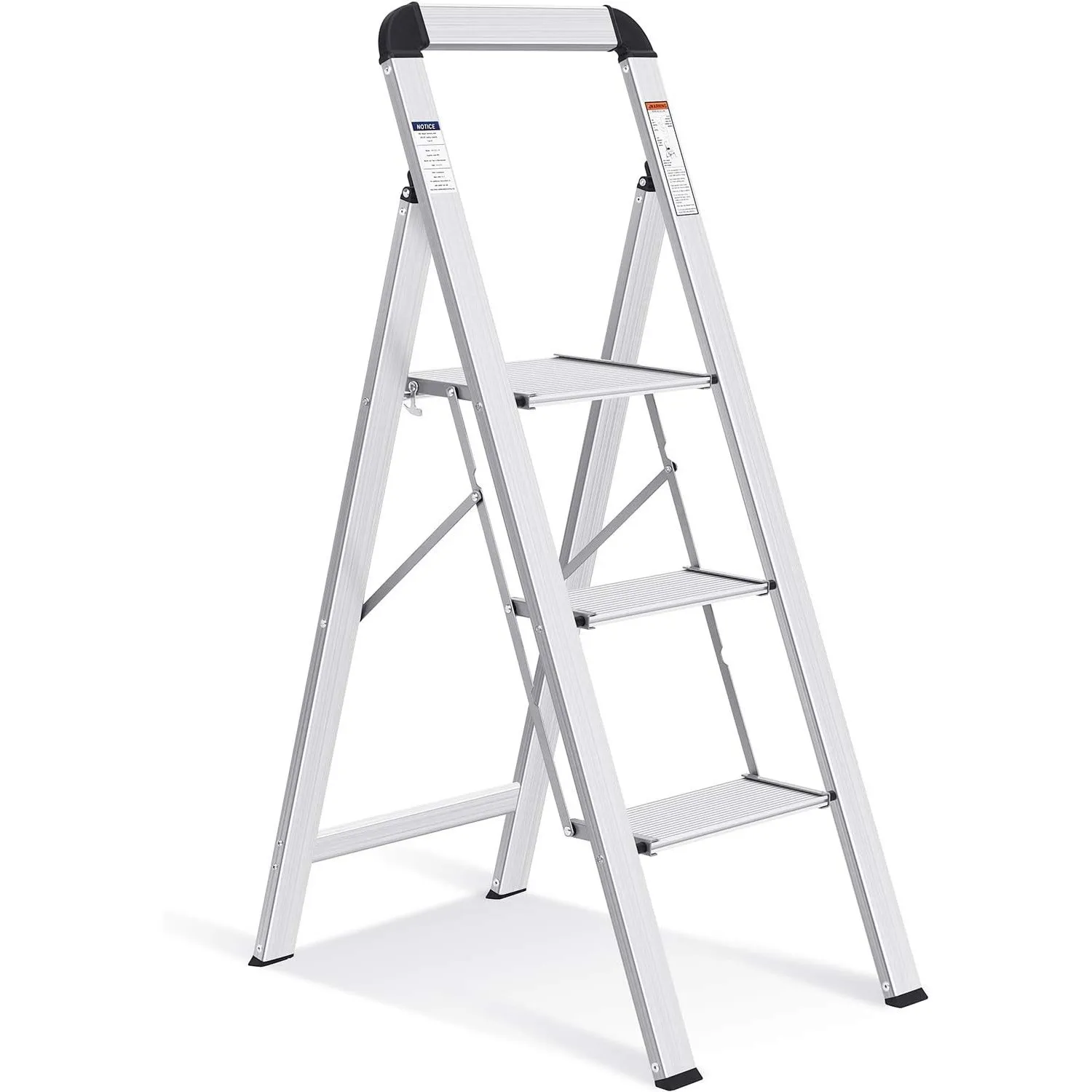 KINGRACK Leiter Aluminium, Trittleiter 3 Stufen Klappbar, Leicht