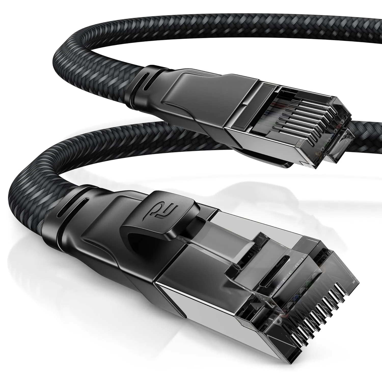 CSL - 3m CAT8.1 Netzwerkkabel Flach 40 Gbits - Baumwollmantel - LAN Kabel Patchkabel - CAT8 Gigabit RJ45 Ethernet Cable…