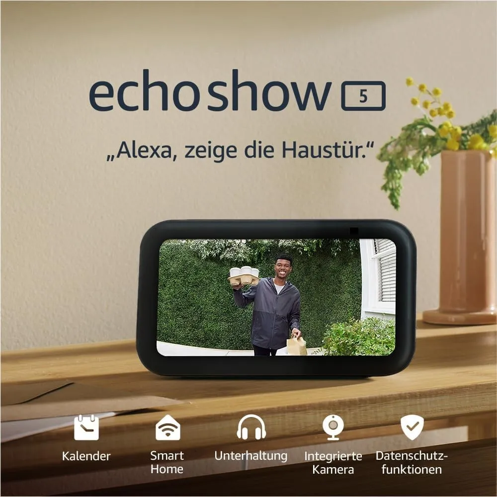 Echo Show 5 (Neueste Generation) | Kompakter smarter Touchscreen zum Steuern deines Smart Homes und mehr | Anthrazit, m…