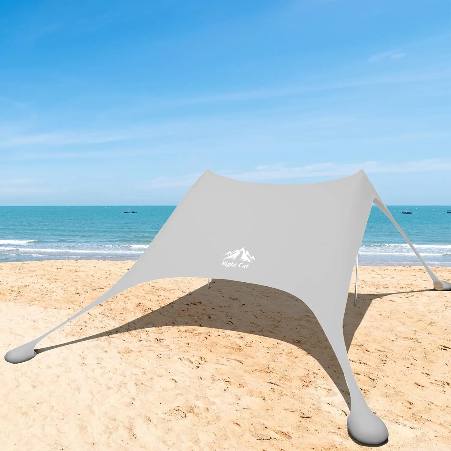 Night Cat Strandzelt Lycra Schatten Zelt Strandmuschel Sonnensegel Sun Shelter UV-Schutz UPF 50+ mit Sandsack Anker für…