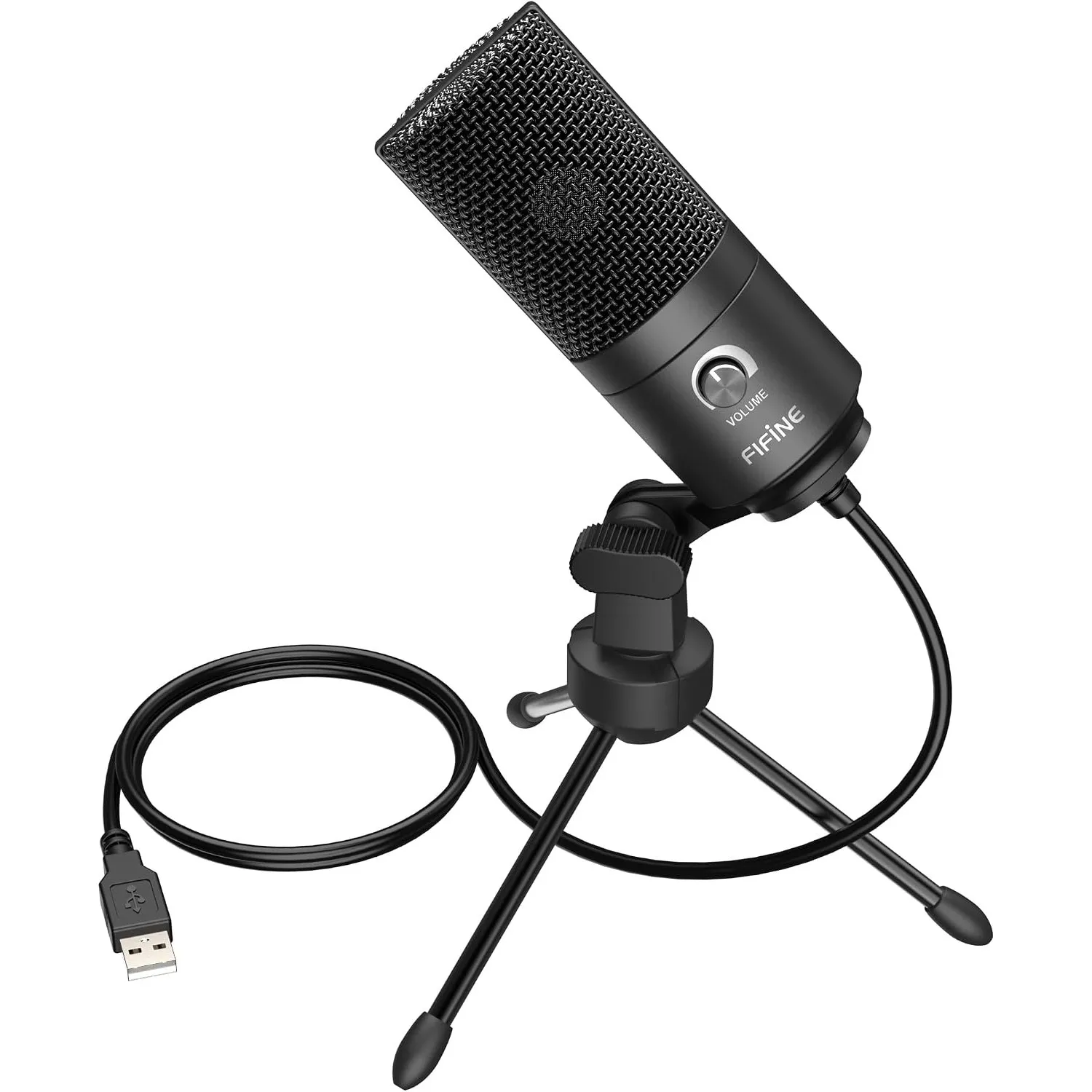 FIFINE USB Mikrofon PC Gaming, Microphone für MAC PS4 PS5, Podcast Mikrofon mit Ständer, Studioqualität Aufnahme konden…