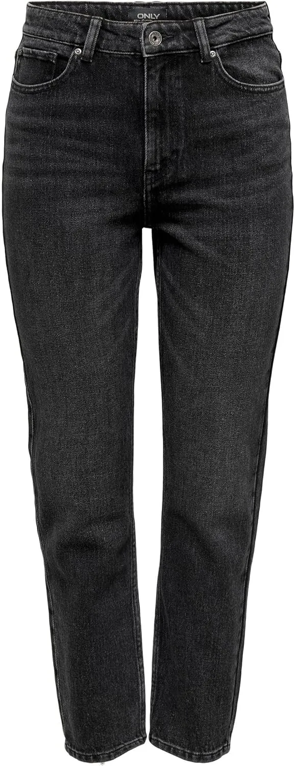 ONLY Female Straight-Fit Jeans ONLEMILY Hohe Taille Gerade geschnitten Knöchellang Jeans