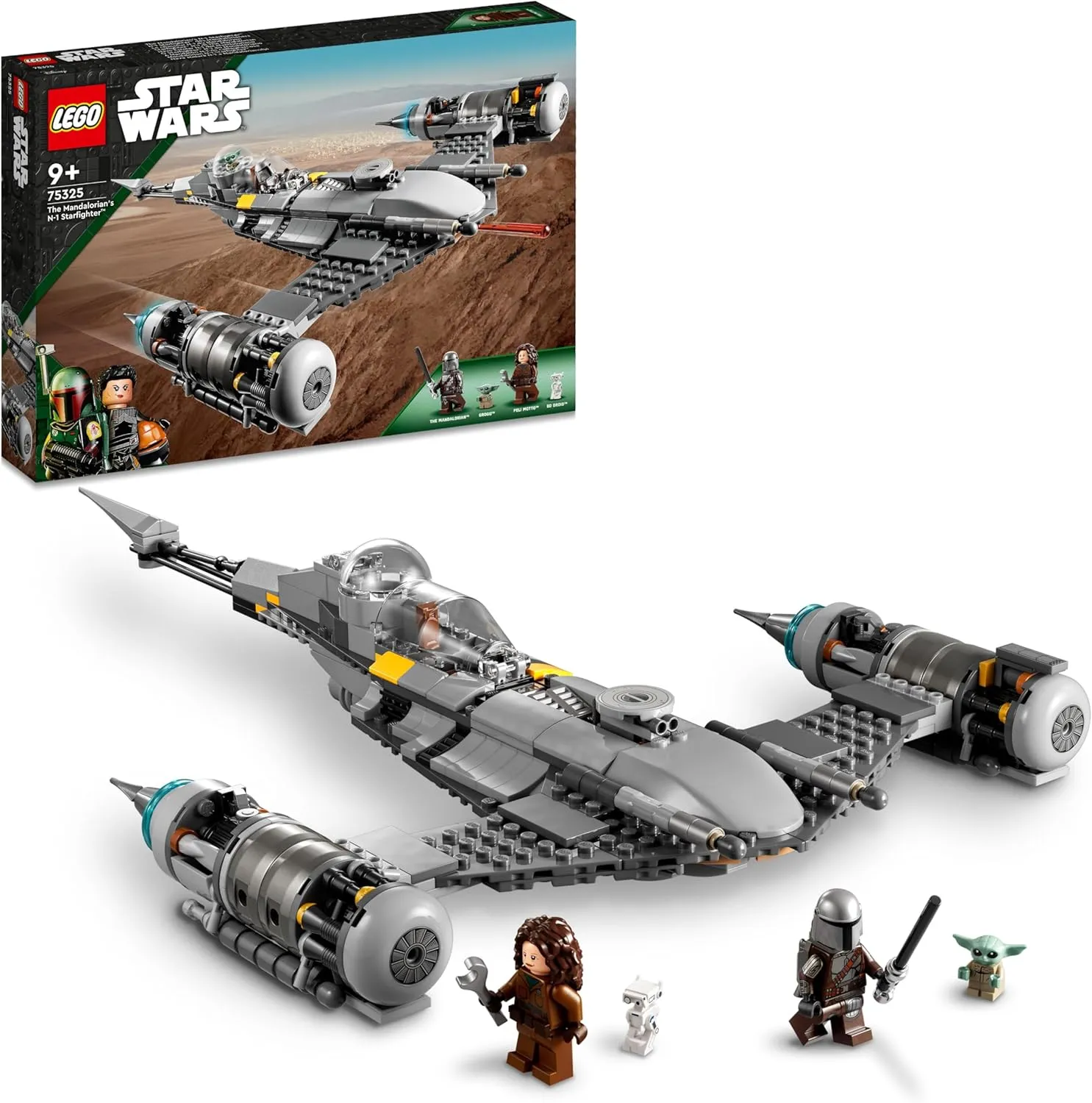 LEGO Star Wars Der N-1 Starfighter des Mandalorianers aus Das Buch von Boba Fett, Raumschiff-Spielzeug zum Bauen, Set m…