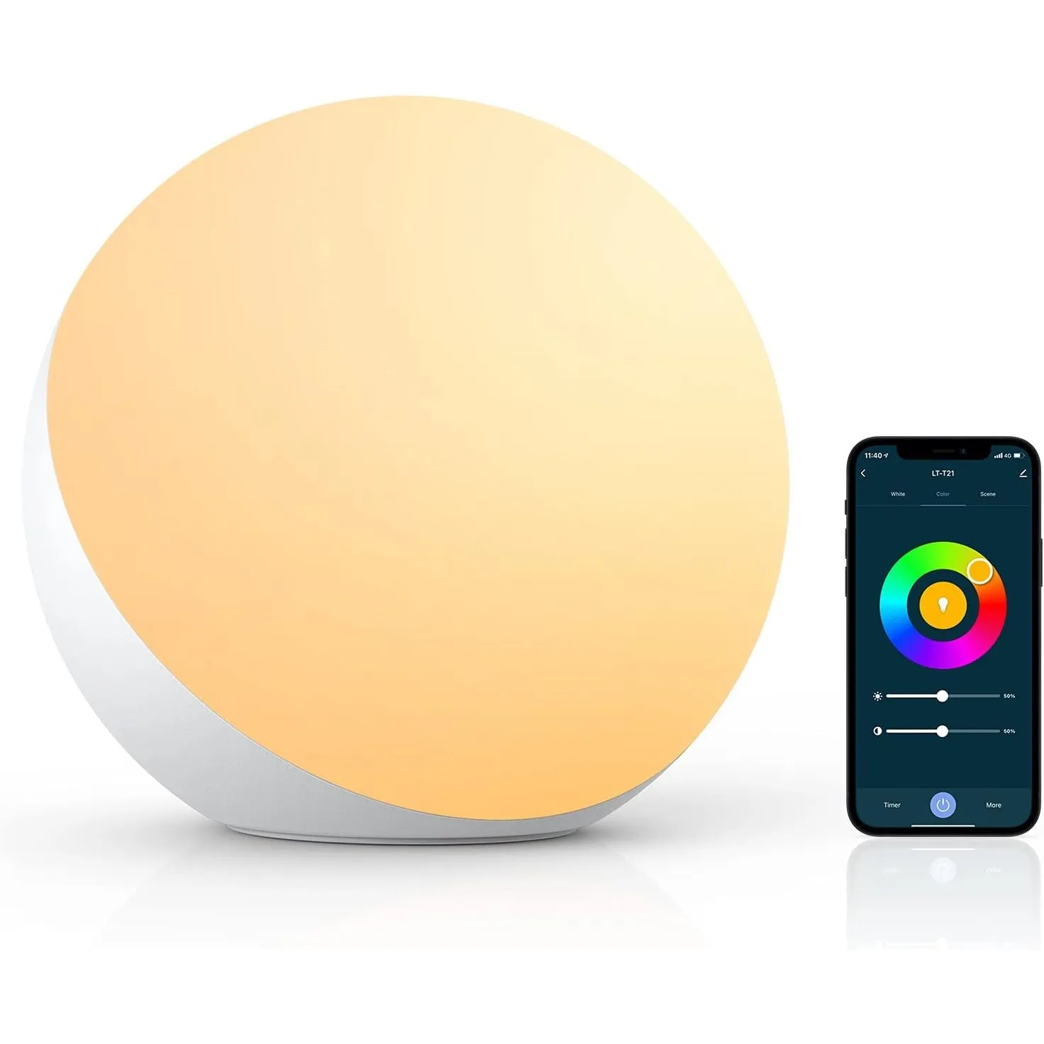 Hifree Smart LED Tischlampe, RGB Dimmbar Touch Nachttischlampe für Kinder