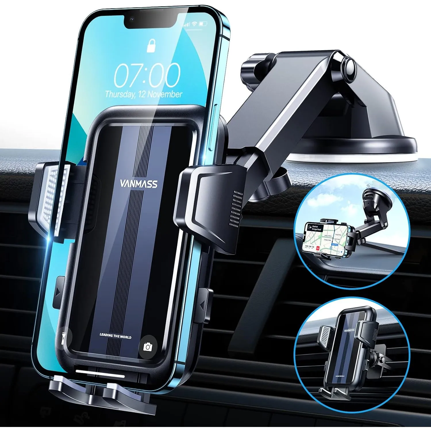 VANMASS 2026【True Militär-Klasse】 Handyhalterung Auto【Stärkste Saugnapf &Lüftungsclip】 4 in 1 HandyHalterung Auto Handy…