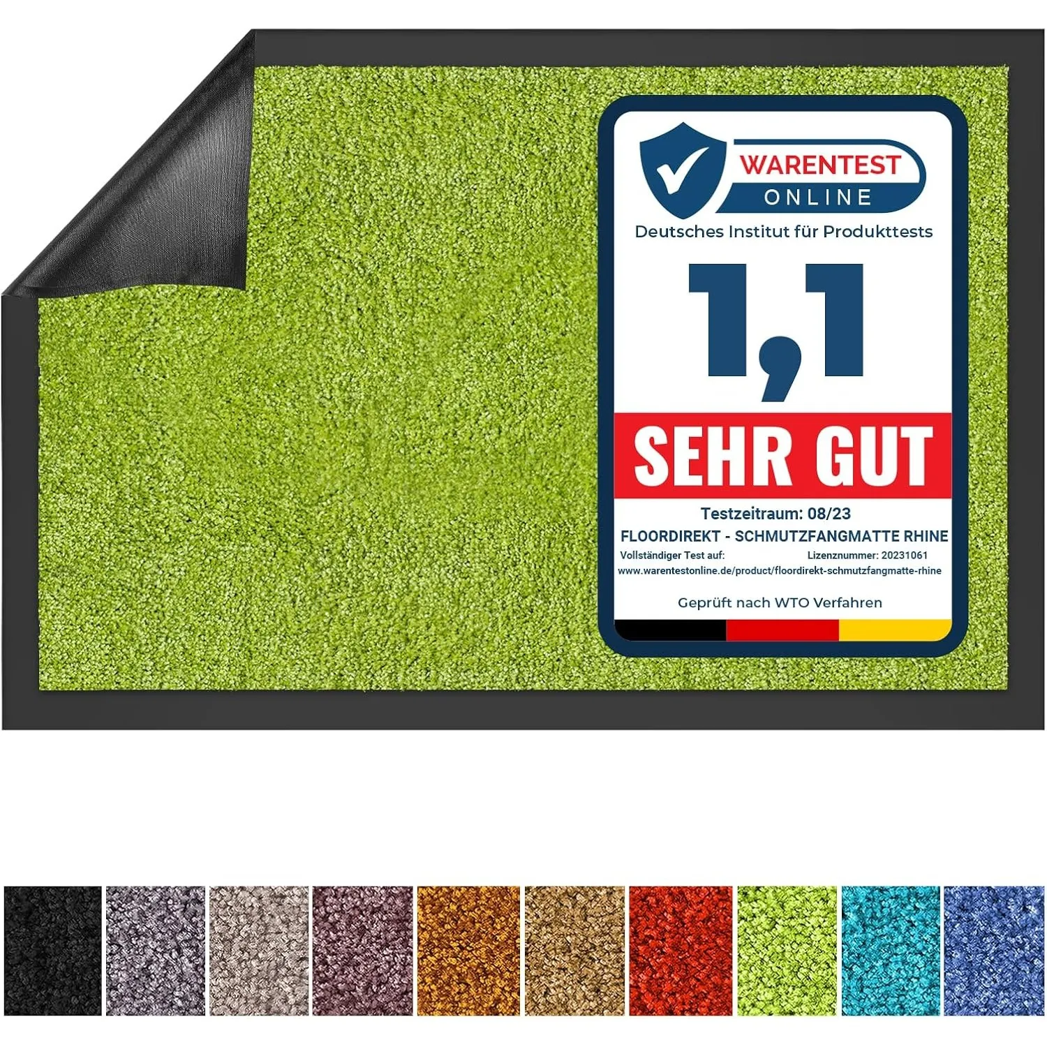 Floordirekt Schmutzfangmatte Rhine - waschbare & leistungsstarke Fußmatte - Sauberlaufmatte mit Rutschfester Rückseite …