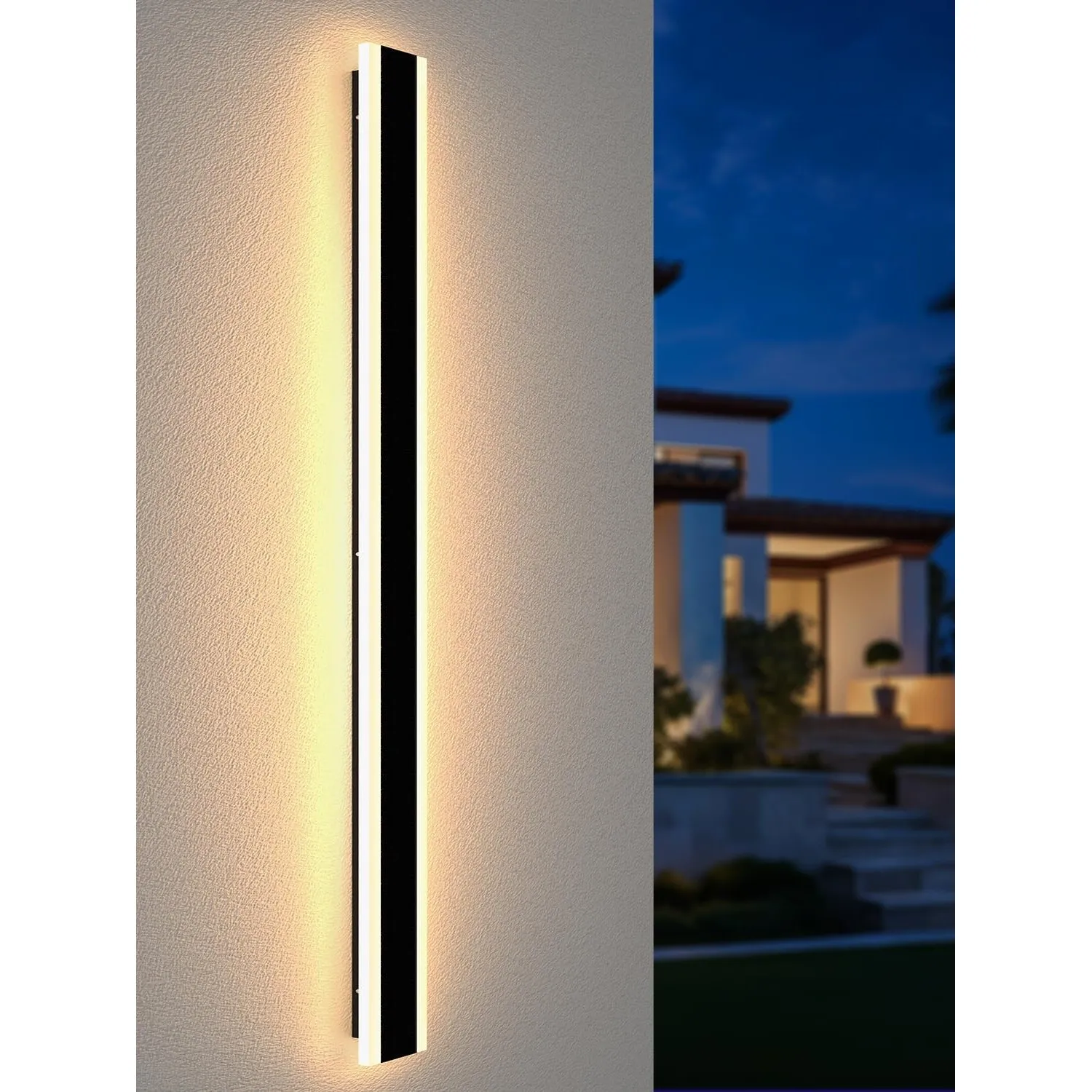 LED Lange Wandlampe Villa außenlampe Villa Porch Wandlampe Außen IP65 Wasserdicht Wandleuchten Schwarz Lange Lichtleist…