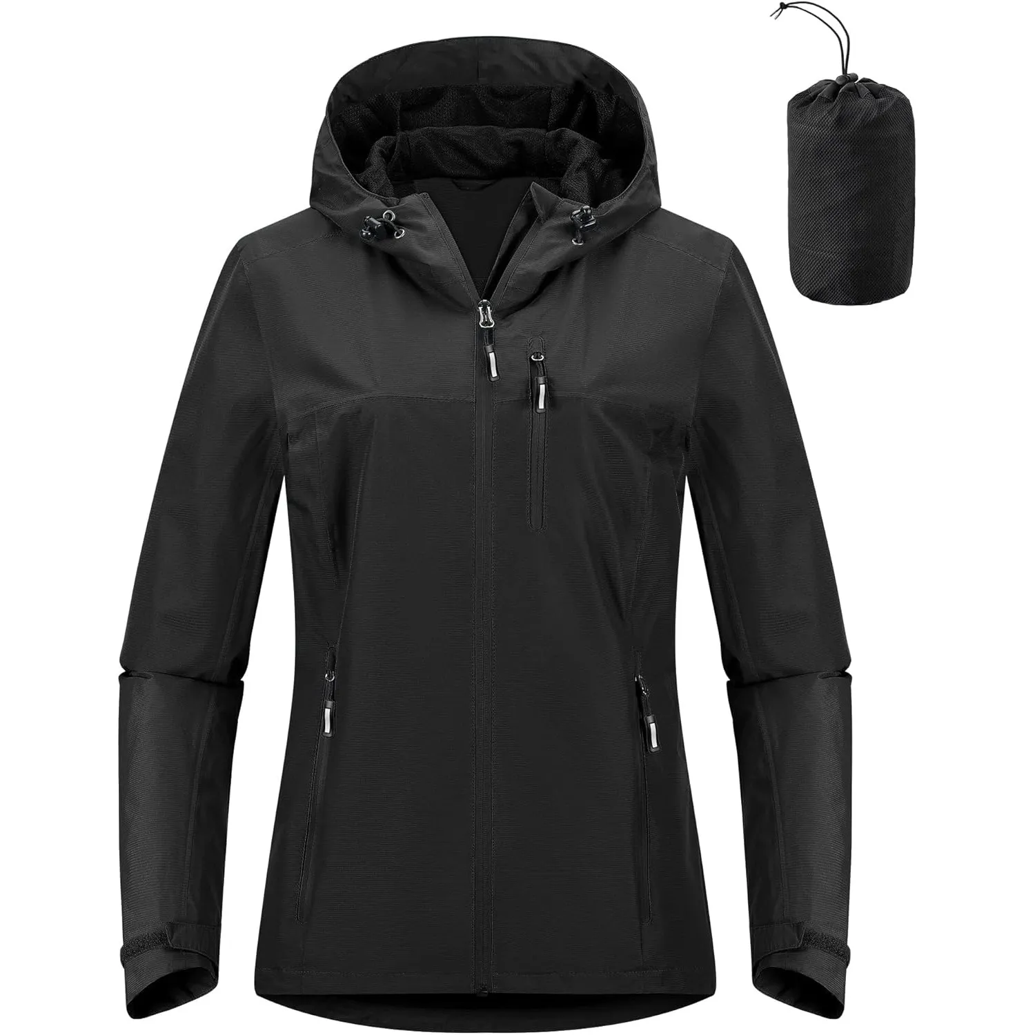 Outdoor Ventures Damen Regenjacke 10000MM Wasserdicht Leichte Gefüttert Packbar Sportjacke Funktionsjacke Atmungsaktiv …