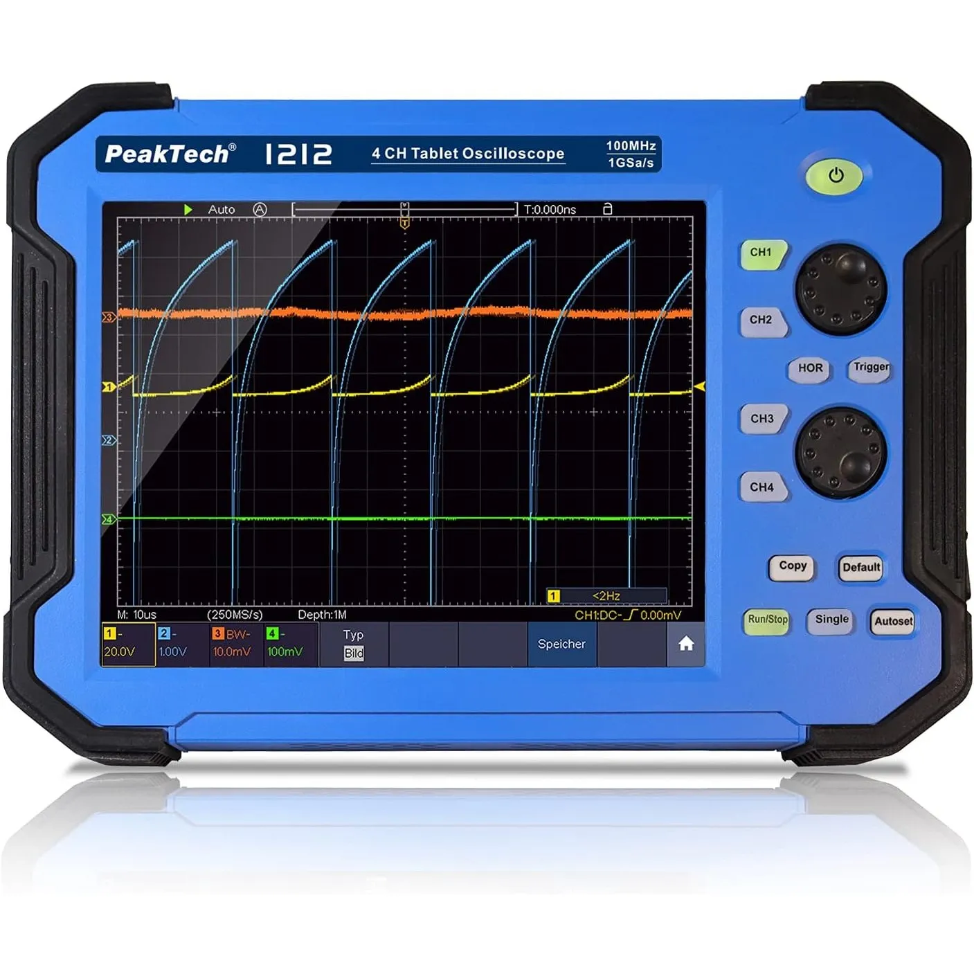 PeakTech P 1212 – Tragbares 4-Kanal Oszilloskop, Tablet oscilloscope, 8" Touchscreen, Elektronisches Messgerät, Multime…