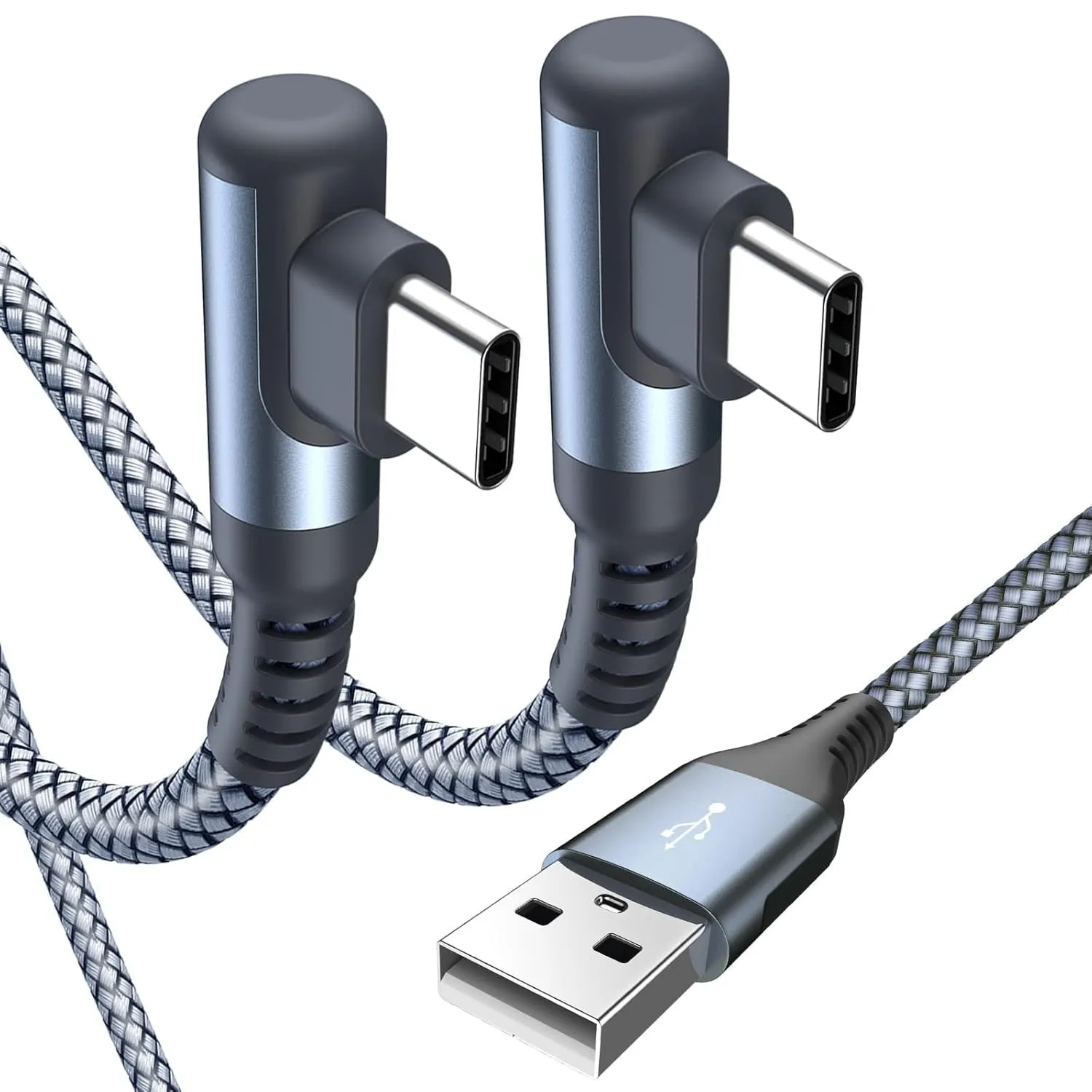 USB C Kabel 3.1A Schnellladung [2Stück 2m], Ladekabel USB C Winkel Type C Kabel Nylon für i Phone 16 15 Pro Max,Samsung…