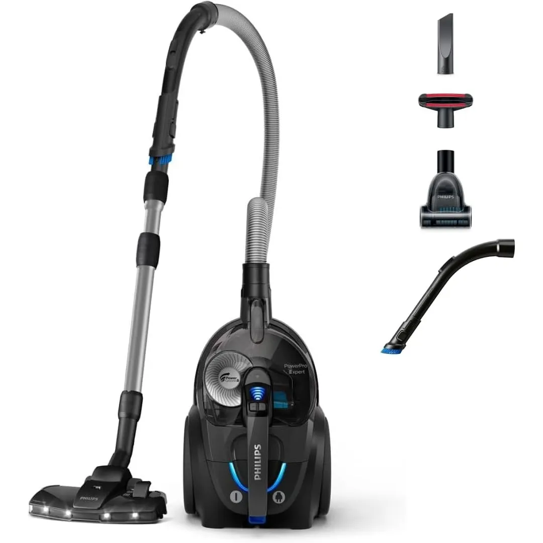 Philips PowerPro Expert 7000 Series (beutelloser Staubsauger, TriActive+ LED-Düse, Allergiefilter, 900 Watt) hochglanzs…