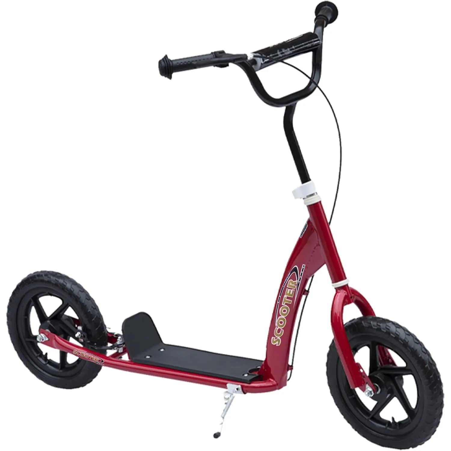 HOMCOM Kinderroller mit Verstellbarem Lenker Hinterbremse 12 Zoll