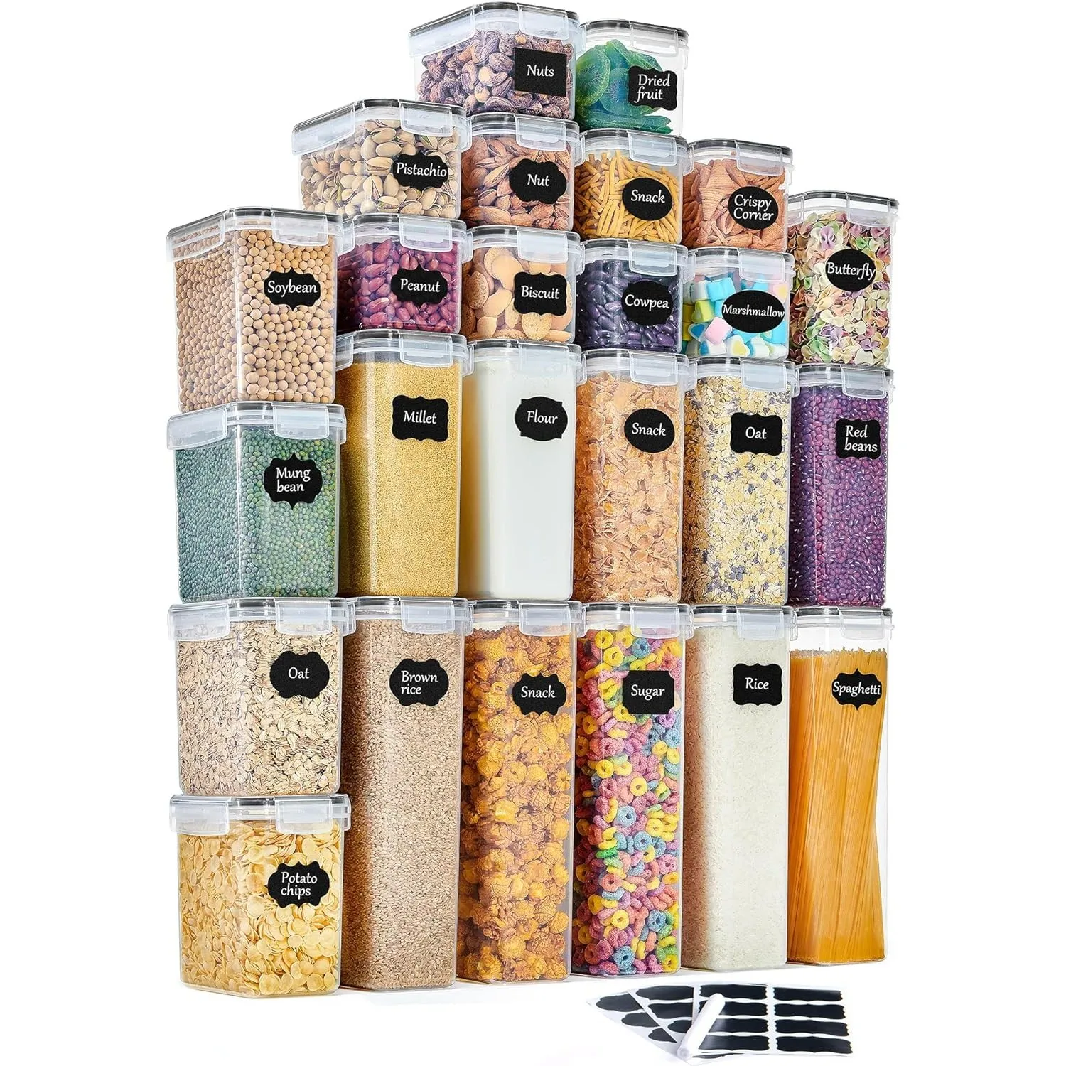 GoMaihe Vorratsdosen 25 Set Aufbewahrungsbox Küche Organizer, Luftdicht Vorratsbehälter Plastik mit Deckel, Vorratsdose…