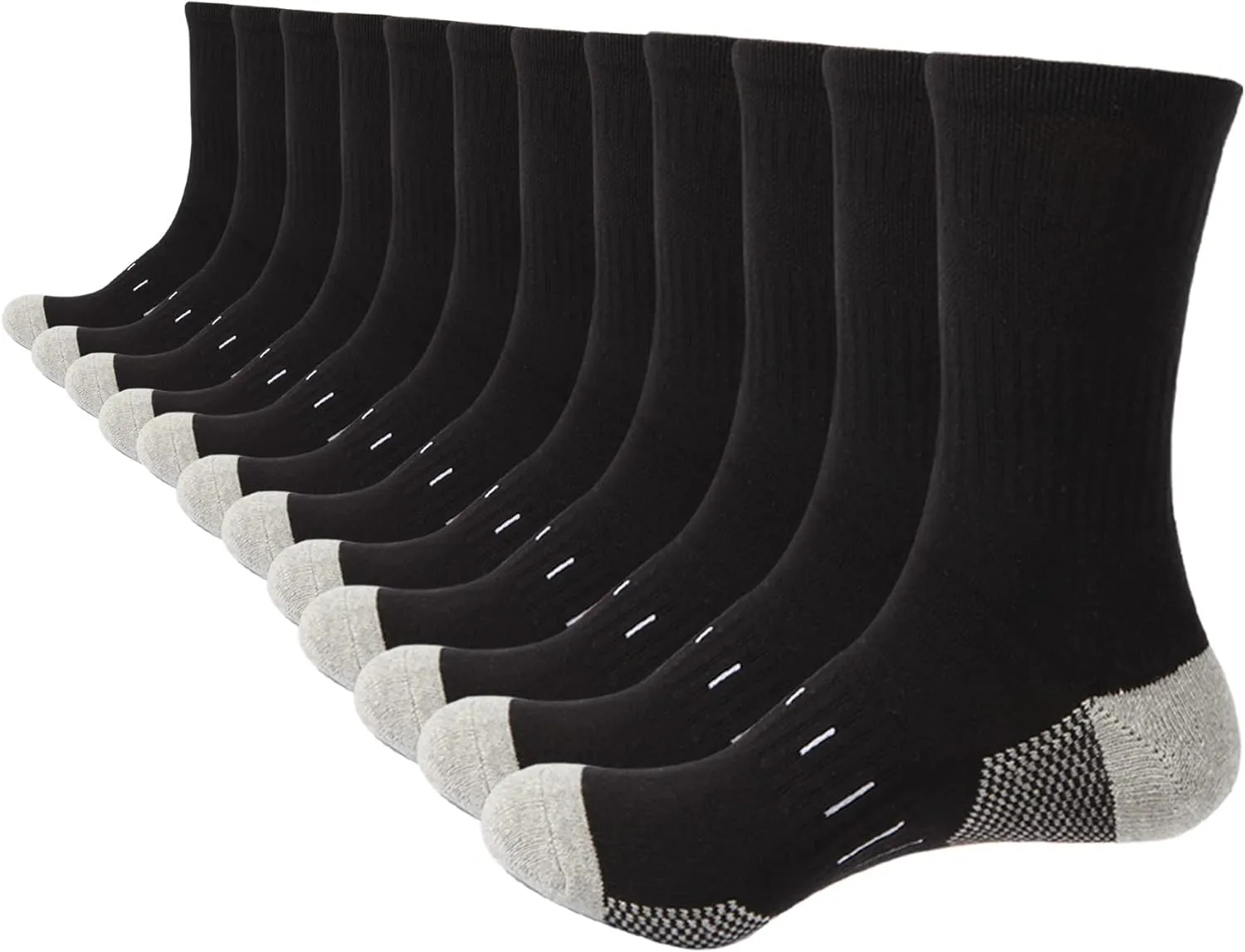 BUDERMMY Socken Herren 43-46 39-42 Wandersocken Crew Sportsocken Gepolstert Trekkingsocken Baumwolle Atmungsaktiv Laufs…