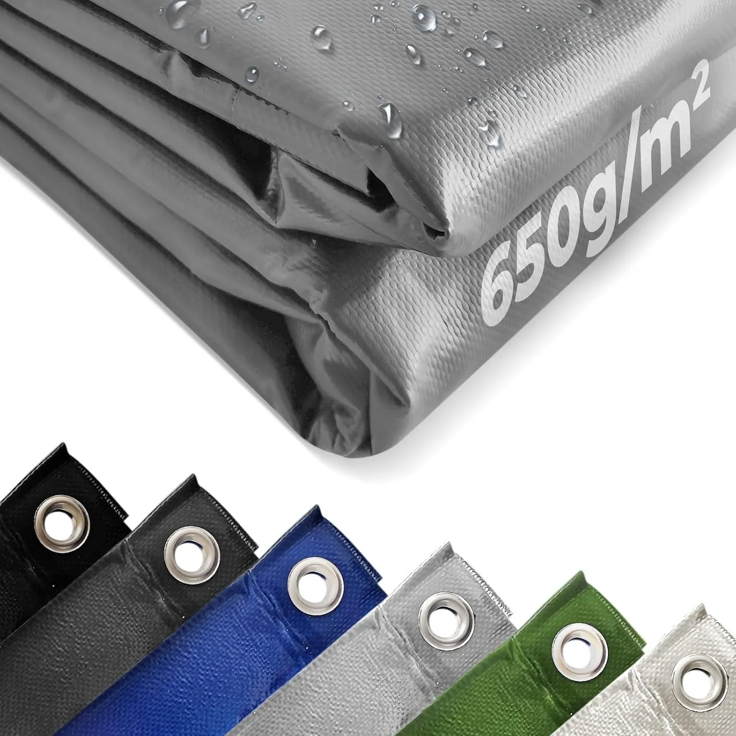 Jago® Abdeckplane - 650 g/m², 2x3/3x5/3x6/4x3/4x5/4x6/4x7/4x8/5x6/5x7/5x8 m, Wasserdicht & Reißfest, mit Ösen, Farbwahl…