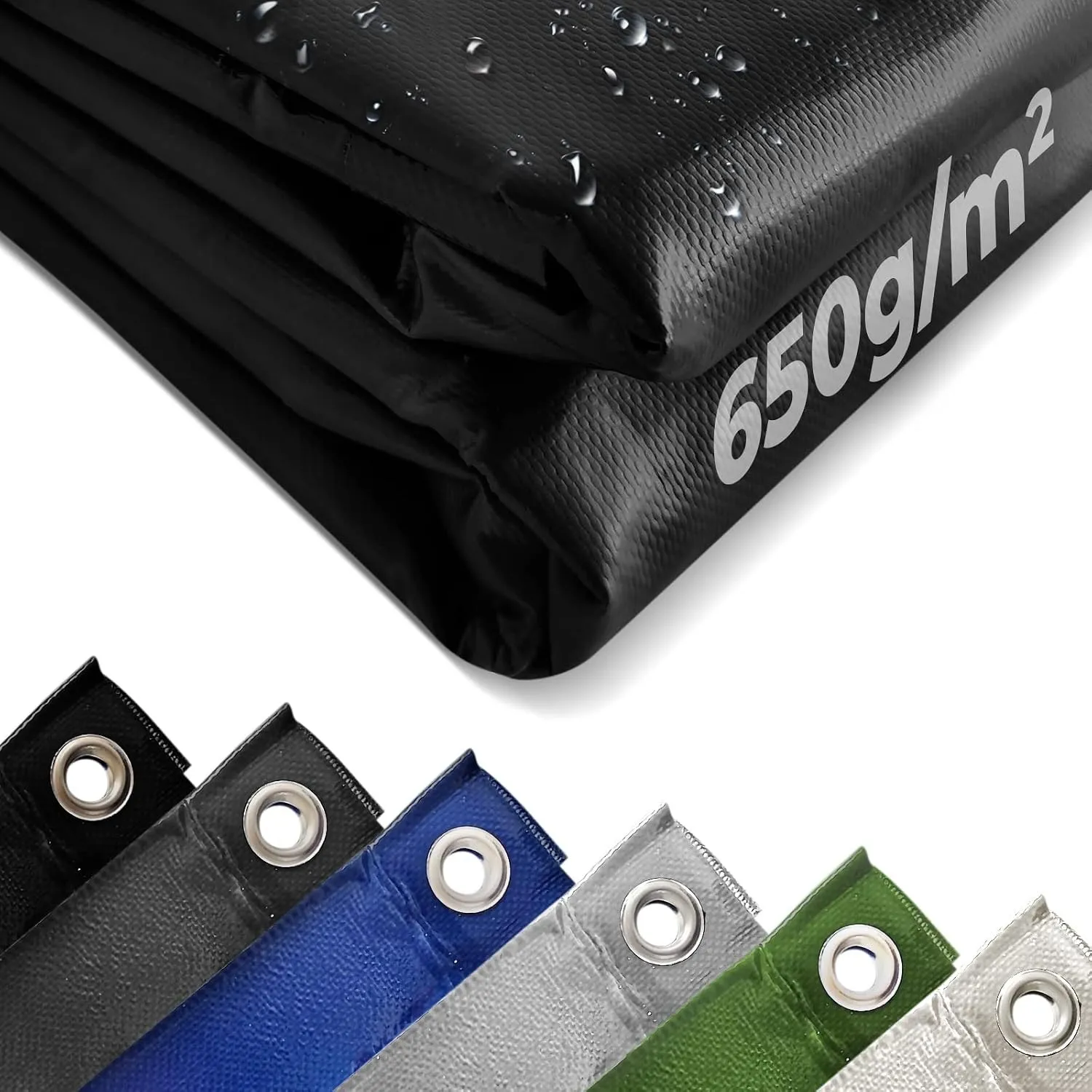Jago® Abdeckplane - 650 g/m², 2x3/3x5/3x6/4x3/4x5/4x6/4x7/4x8/5x6/5x7/5x8 m, Wasserdicht & Reißfest, mit Ösen, Farbwahl…
