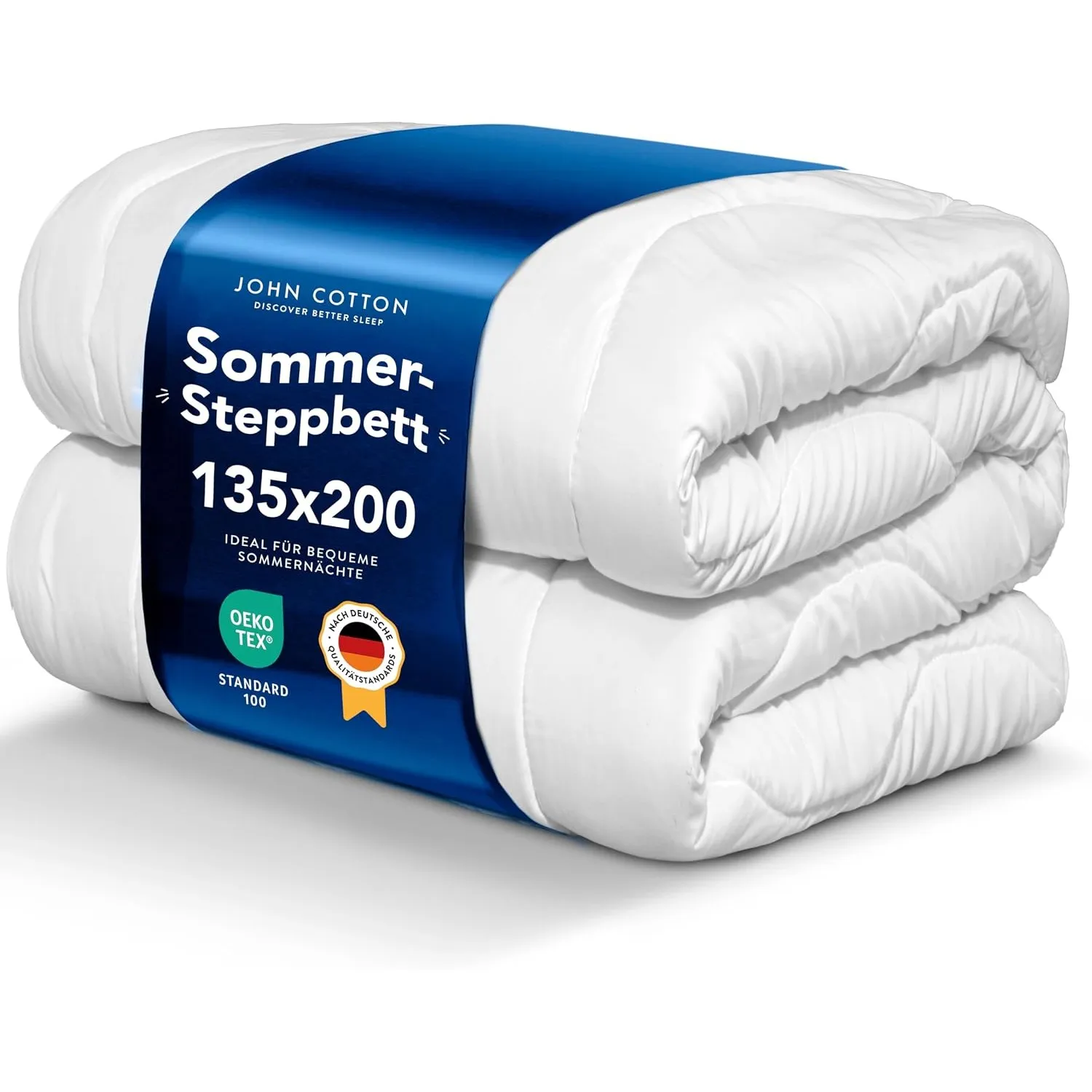 John Cotton New Way Bettdecke 135x200 - Leichte Steppdecke für Sommer | Weiche & Atmungsaktive Allergiker Sommerdecke |…