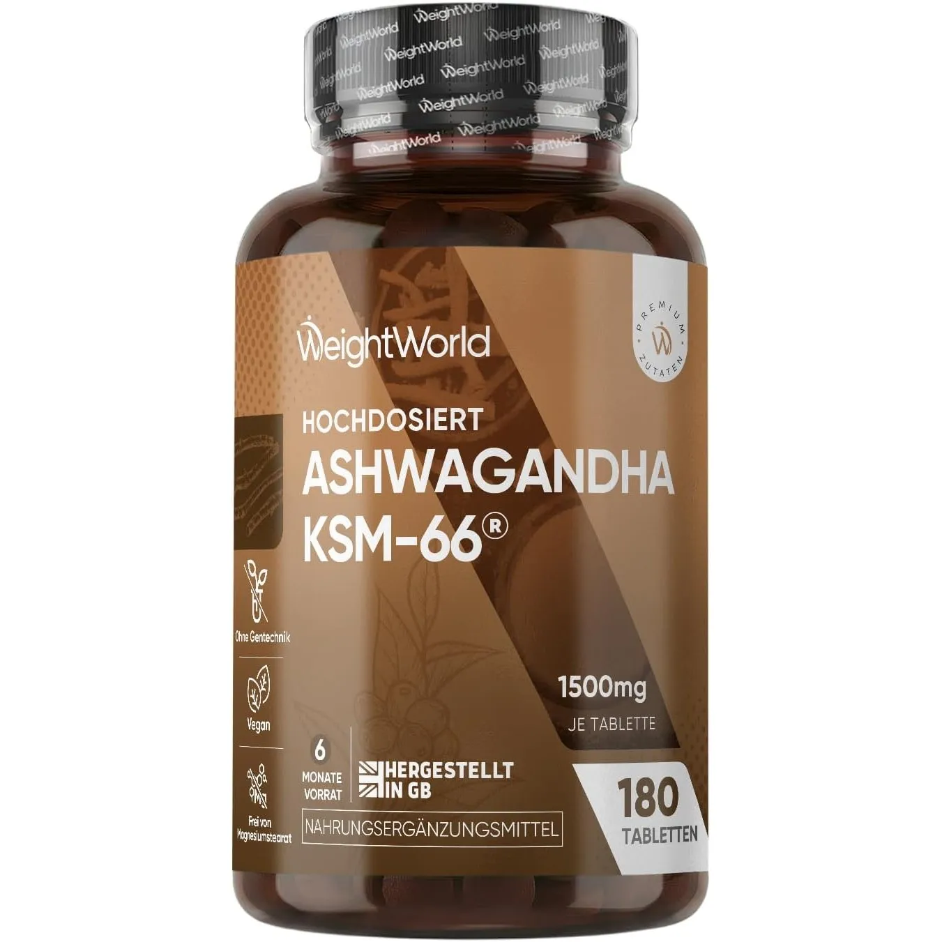 WeightWorld Ashwagandha KSM-66-1500 mg Ashwagandha Extrakt täglich