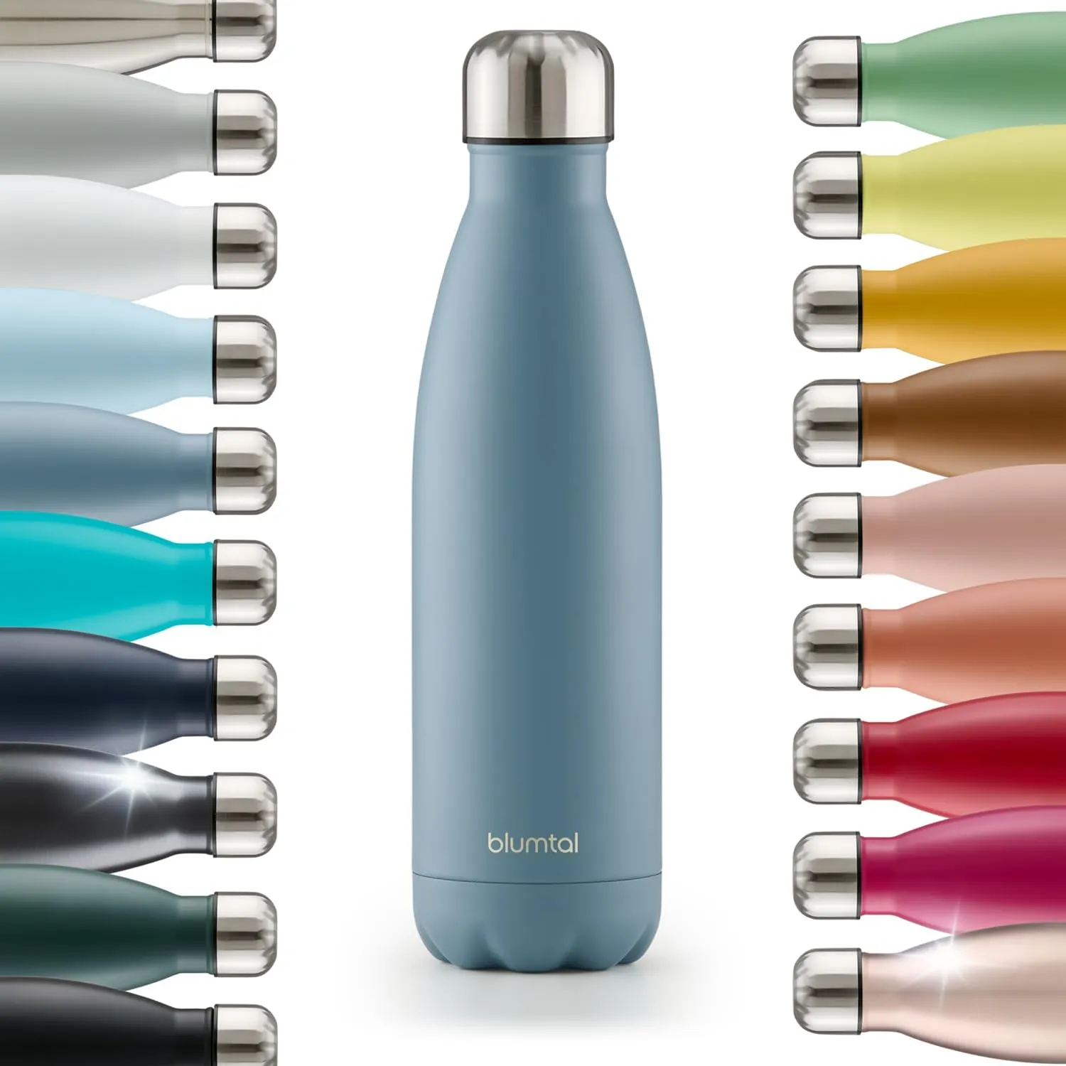 Blumtal® Charles Stainless Steel Drinking Bottle, Thermos Flask, 500 ml, BPA-Free Thermal Drinking Bottle, Cold and War…