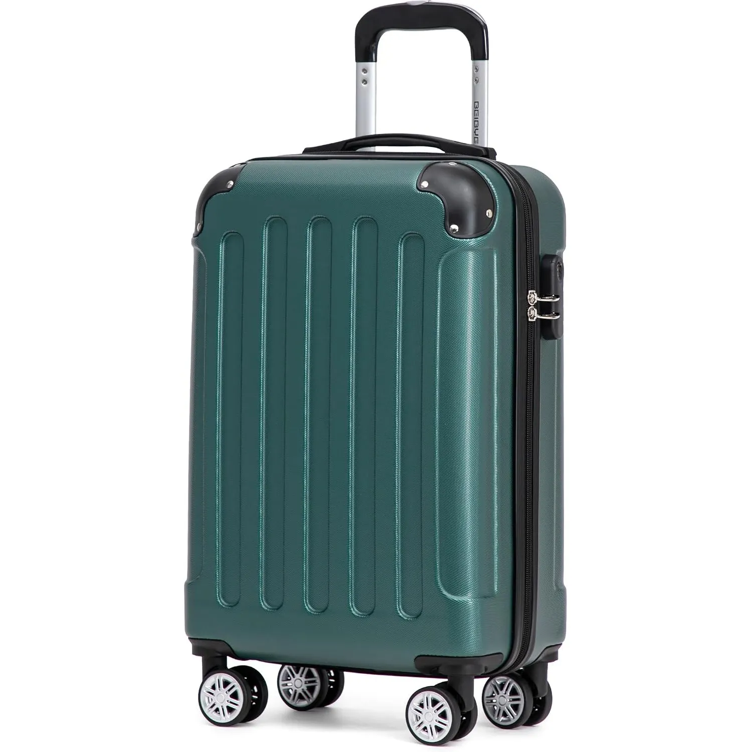 BEIBYE Handgepäck Koffer M 55 cm – Kabinenkoffer aus ABS, leicht, 360° Doppelrollen, Reisekoffer für Kurzreisen, Dunkel…