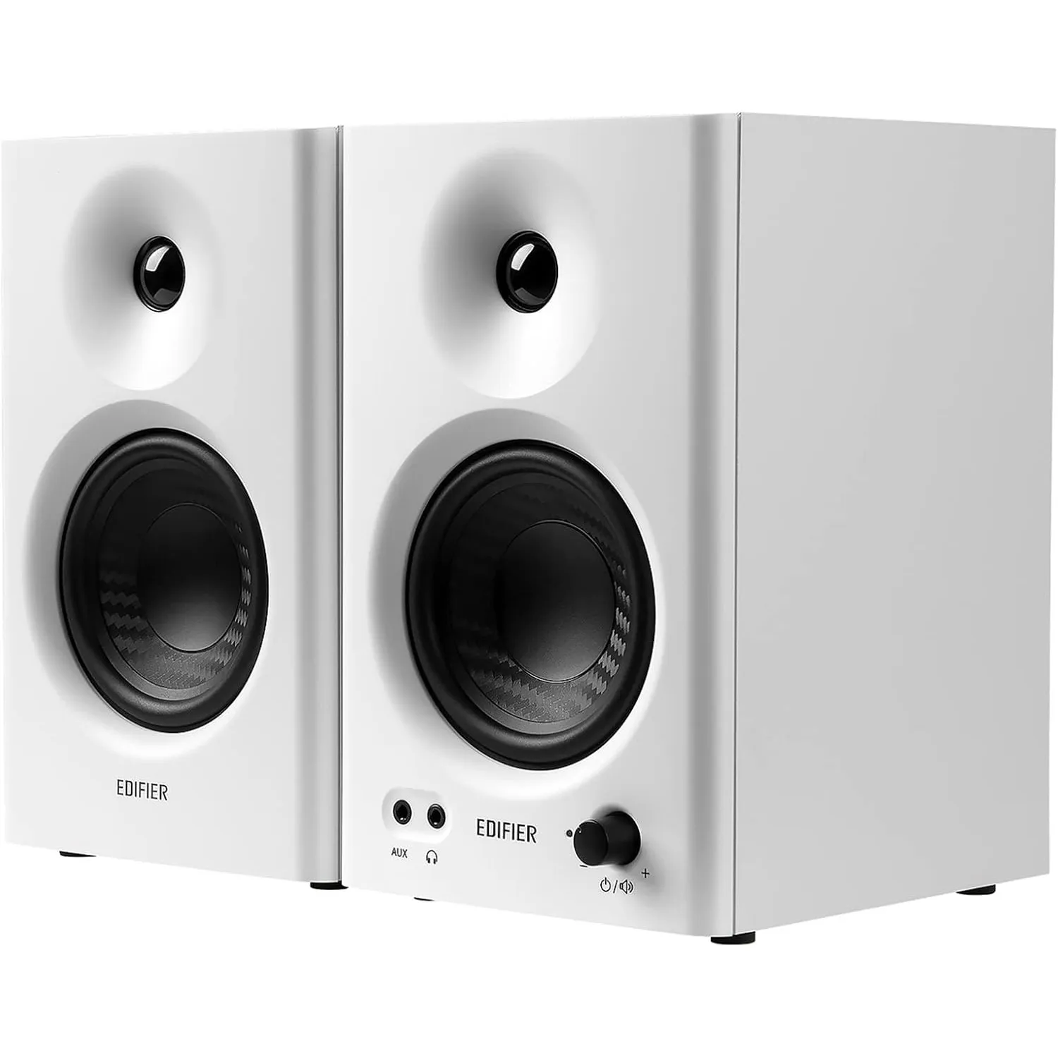 Edifier MR4 kompakte 2.0 Studiomonitore (42 Watt) mit Class-D Verstärker und Zwei wählbaren Klangmodi, Weiß