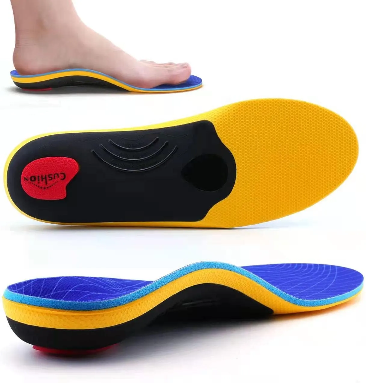 VALSOLE Orthopaedic Insoles, Plantar Fasciitis High Arch Support Shoe Insoles, for Heel Spurs, Flat Foot, Foot Pain, Co…