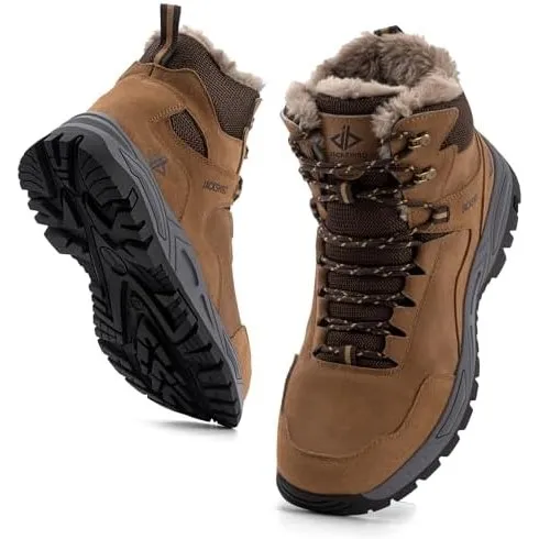 JACKSHIBO Winterschuhe Herren Winterstiefel damen mit Warm Gefüttert Wasserdicht Schneeschuhe Rutschfest Wanderschuhe T…