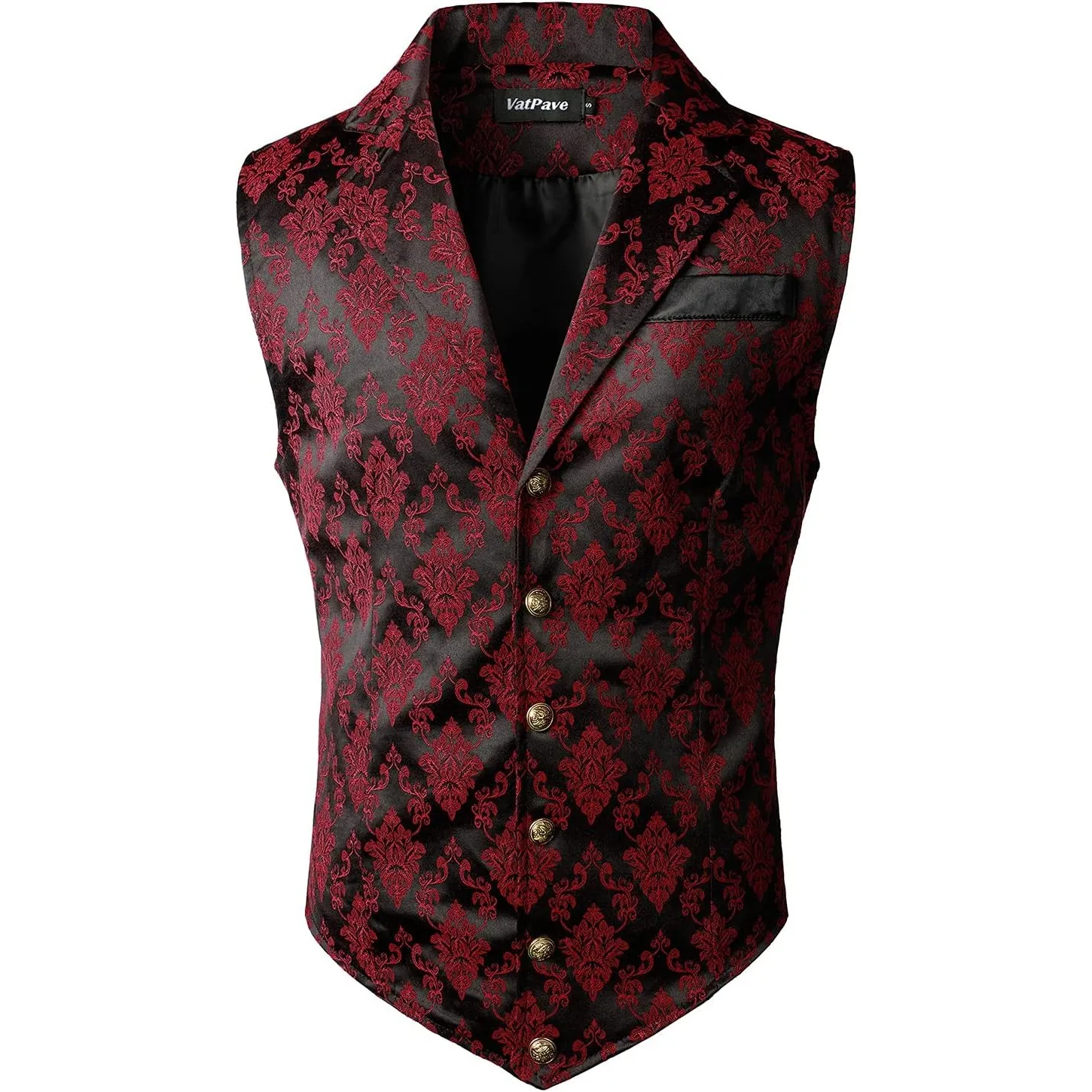 VATPAVE Herren Viktorianischer Anzug Weste Steampunk Gothic Weste