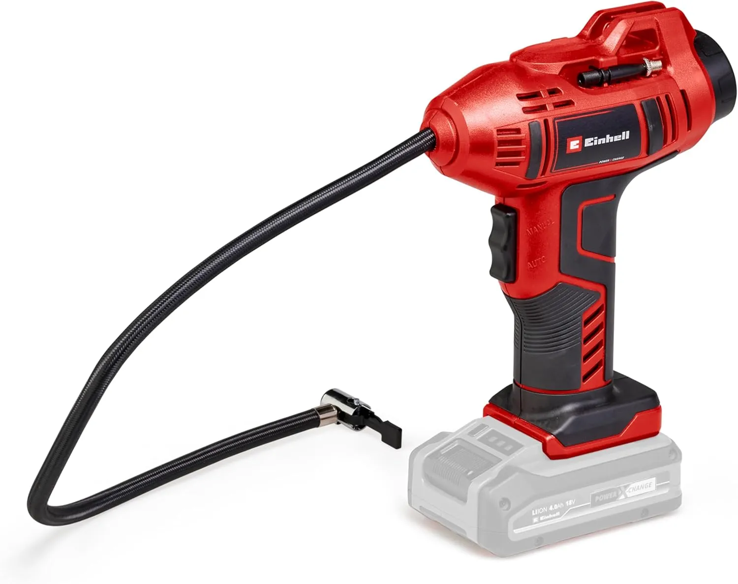 Einhell Akku-Autokompressor CE-CC 18 Li-Solo Power X-Change (Li-Ion, 18 V, max. 11 bar, 60 cm Druckluftschlauch, automa…