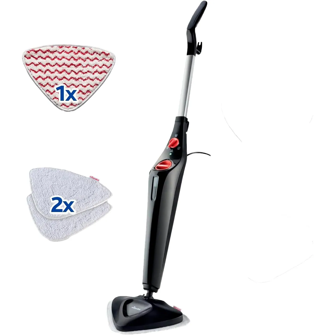 Vileda Steam Plus Dampfreiniger mit PowerPad und 2 Mikrofaser-Ersatzpads