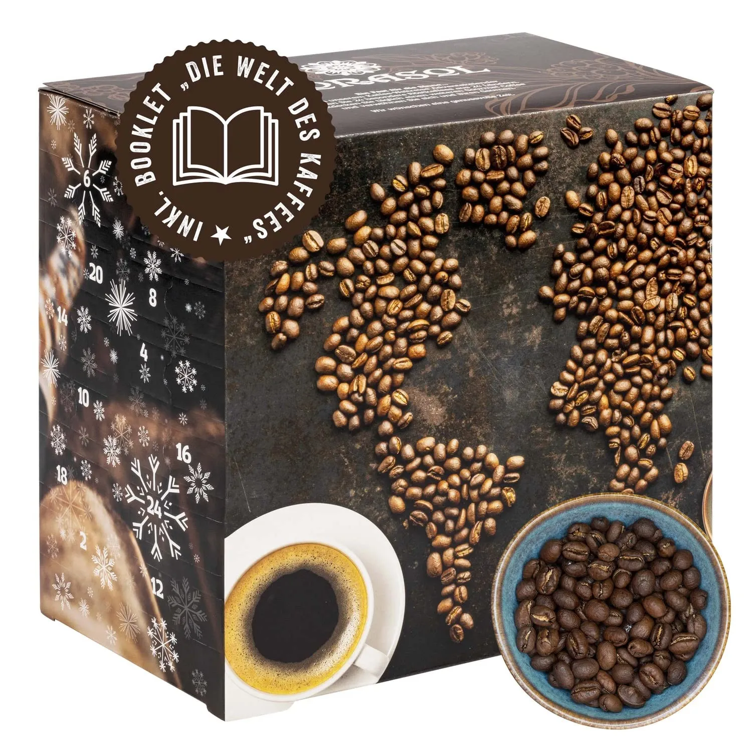 Corasol Premium Kaffee-Weltreise Adventskalender 2026 ganze Bohne