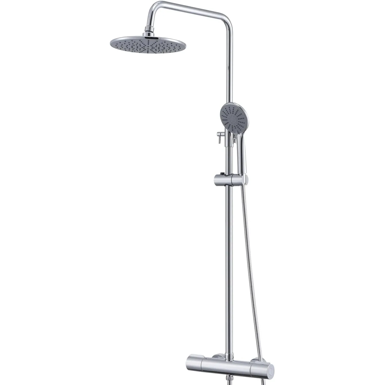 Auralum Duschsäule mit Thermostat-Mischbatterie, Duscharmatur mit 9 Zoll (22,7 cm), Duschkopf und Handbrause, 3 Strahla…