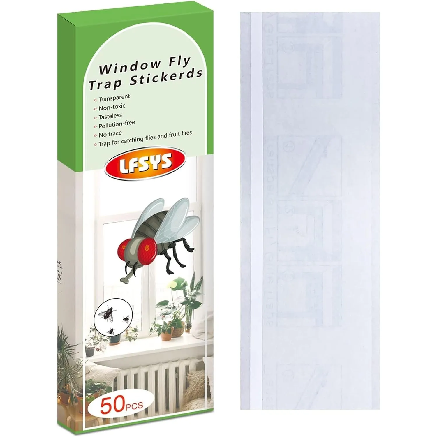 50 Stück Fensterfliegenfallen, Fruchtfliegenfallen für den Innenbereich, klebrige Fliegenpapierstreifen, Fliegenfallen …